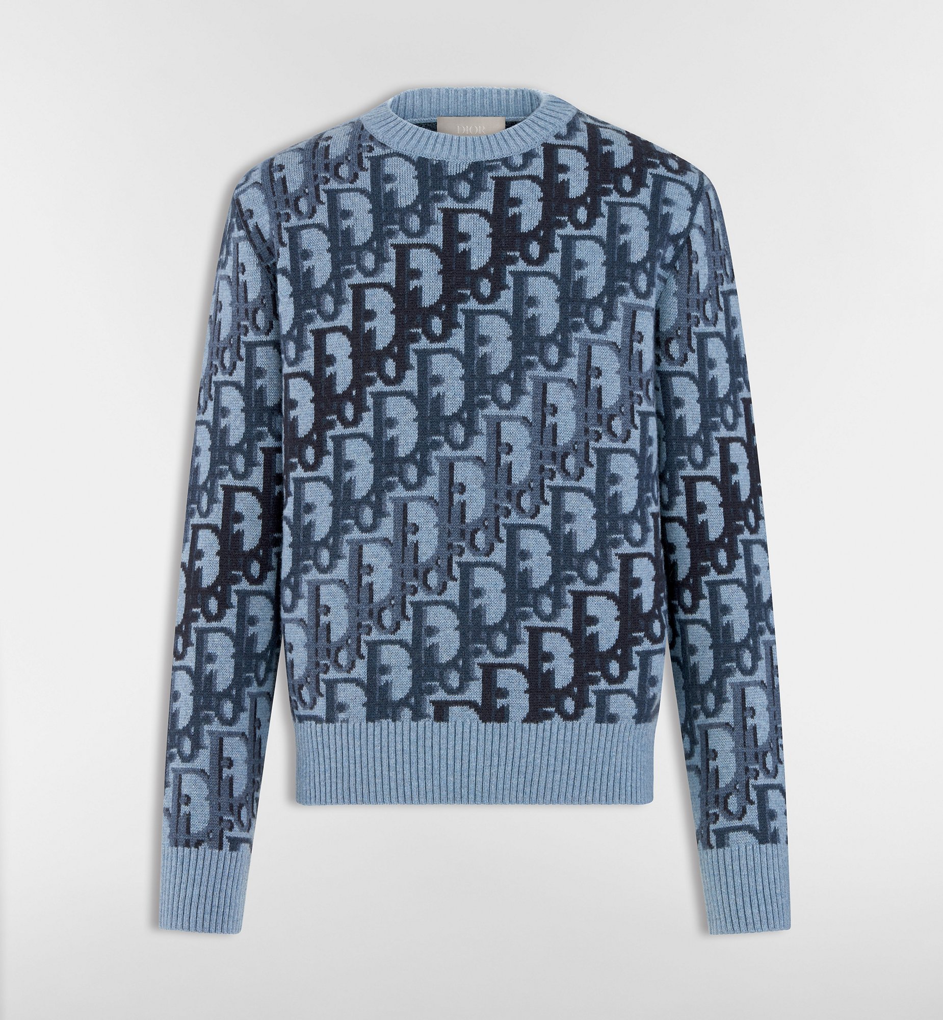Dior Oblique Sweater Gray Wool Jacquard | DIOR