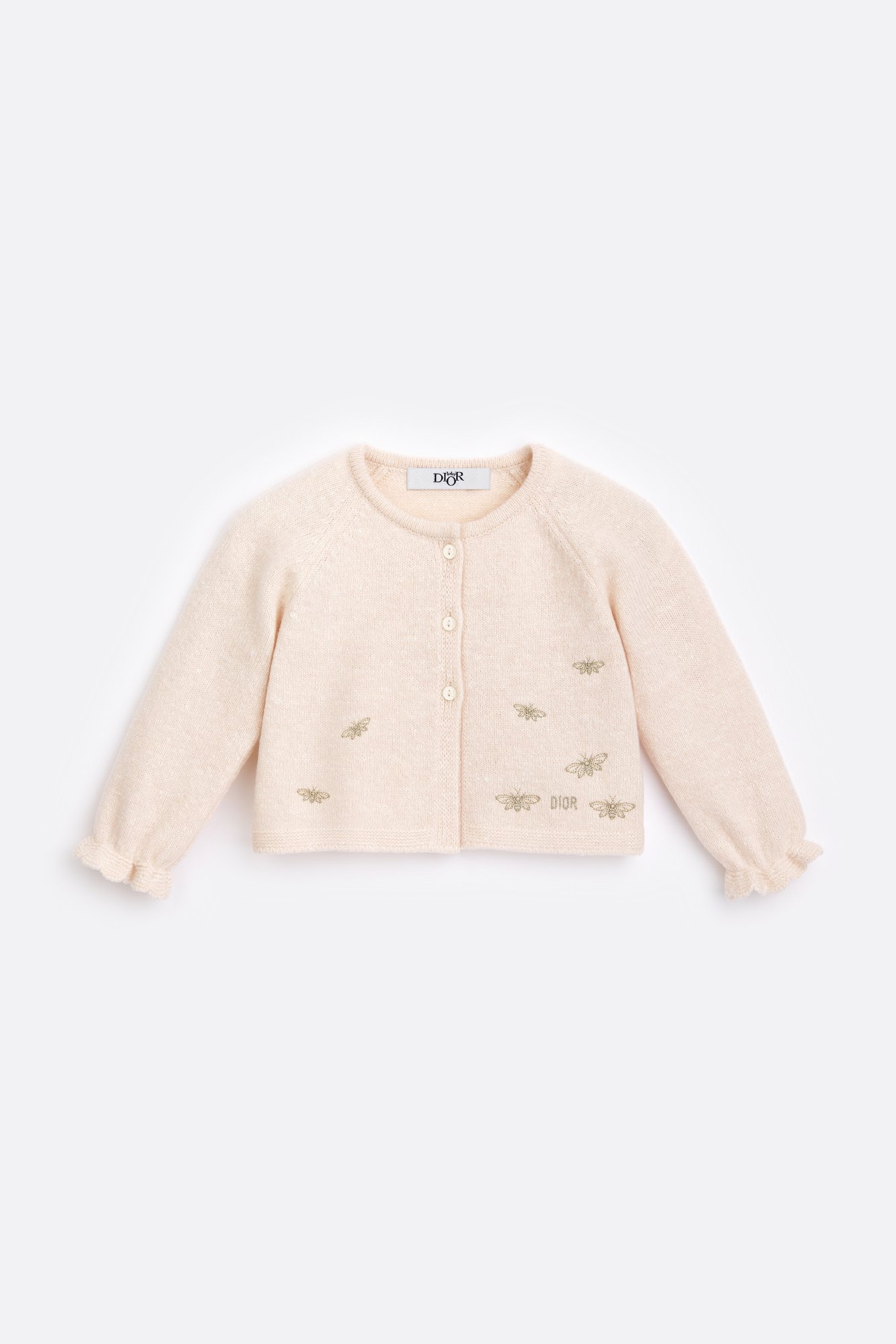 Baby Cardigan Ivory Cable-Knit Wool and Silk | DIOR