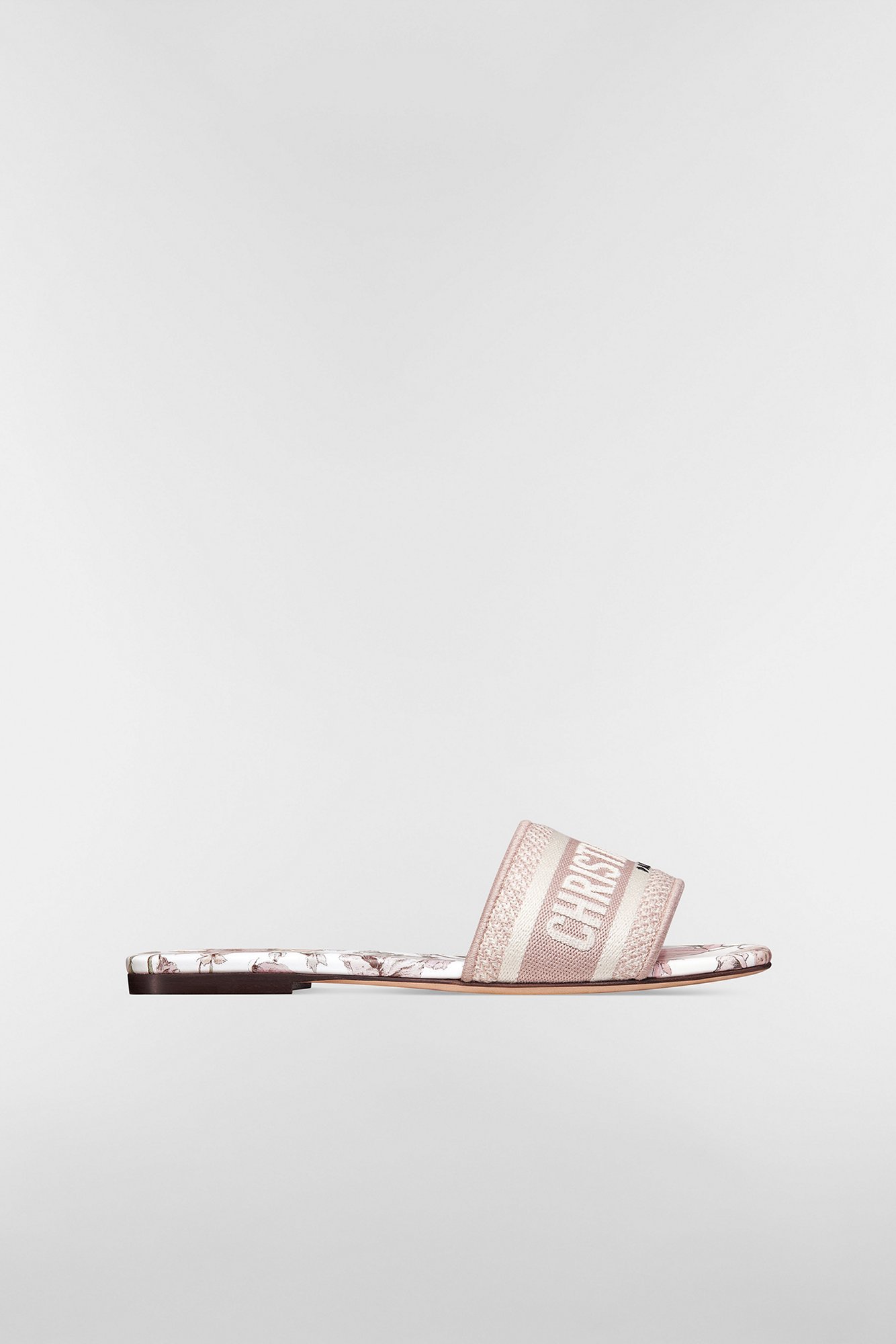 Dway Slide Cotton Embroidered with Metallic Thread and White and