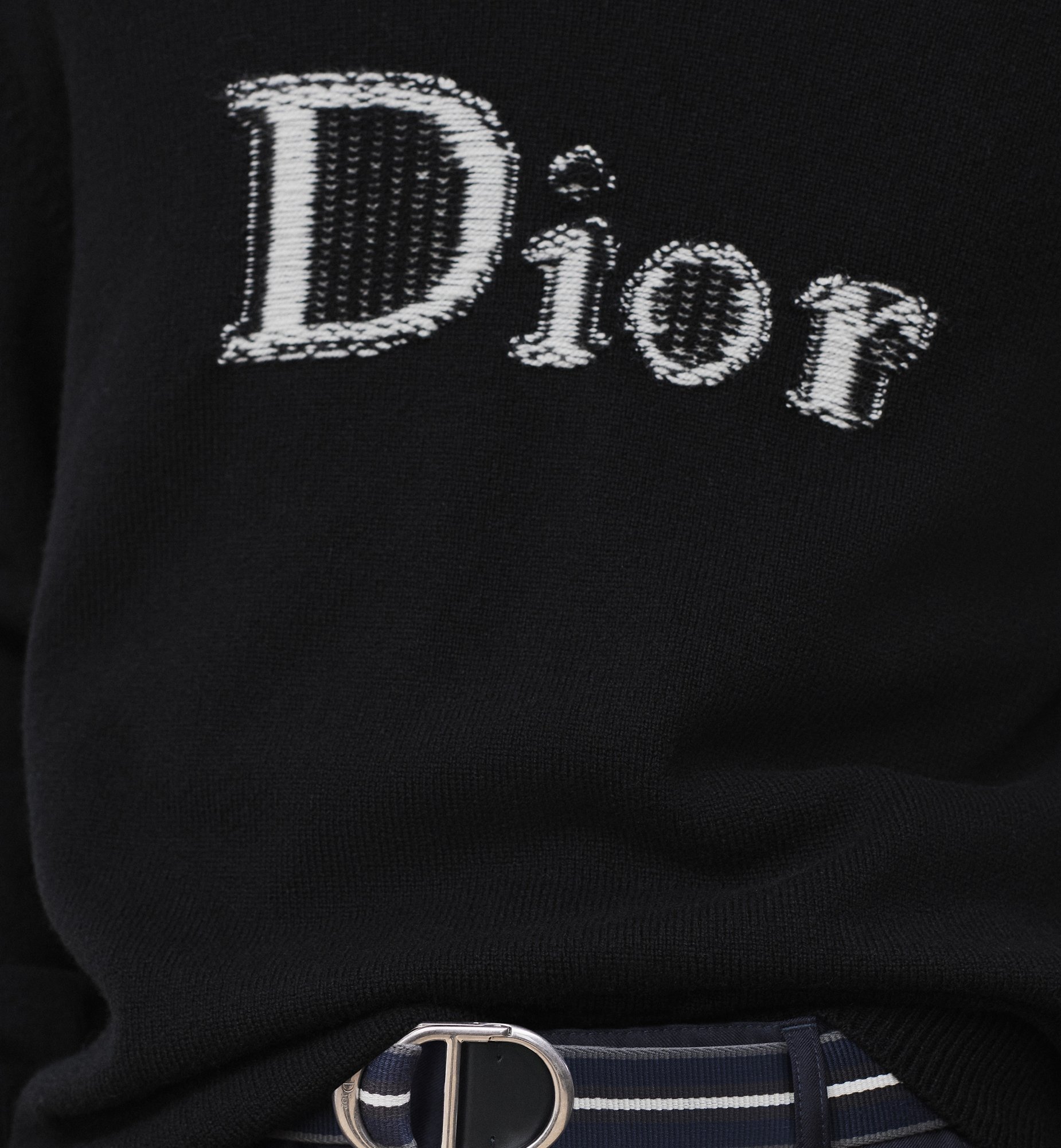 Dior Reverse Sweater Black Wool-Cashmere Jacquard | DIOR