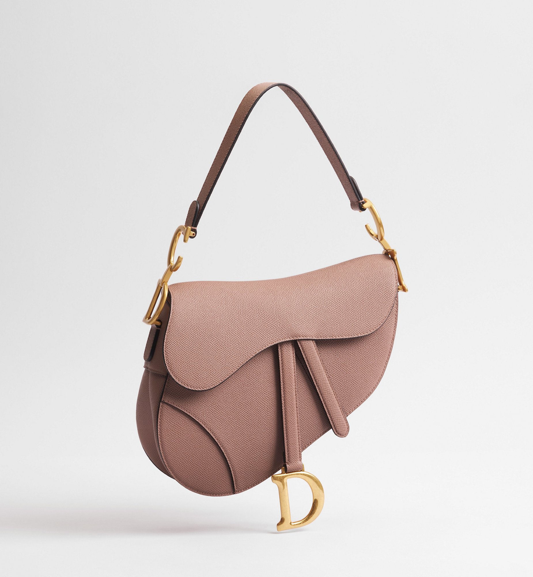Saddle Bag with Strap Plum Grained Calfskin | DIOR