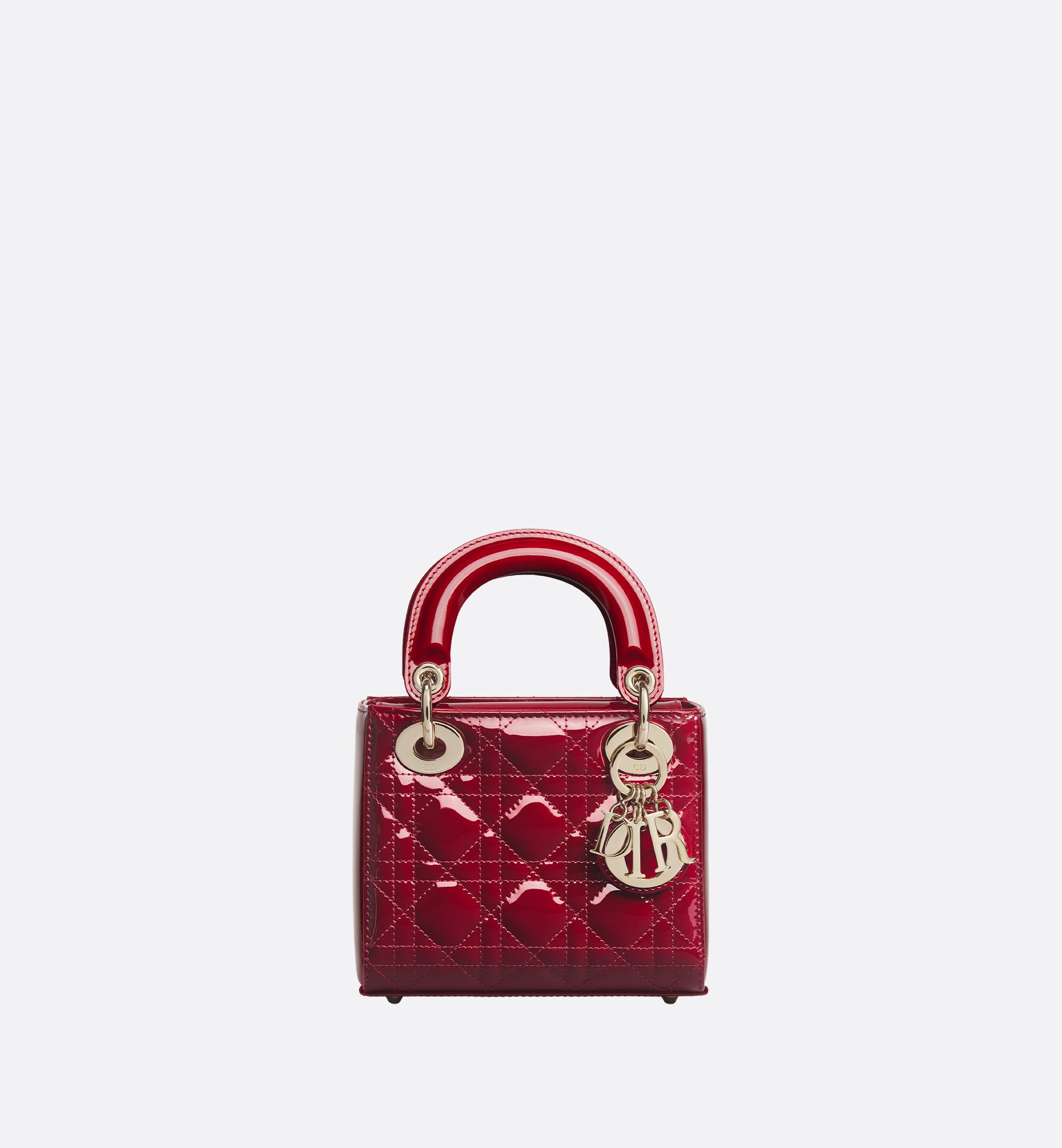 Mini Lady Dior Bag Cherry Red Patent Cannage Calfskin | DIOR