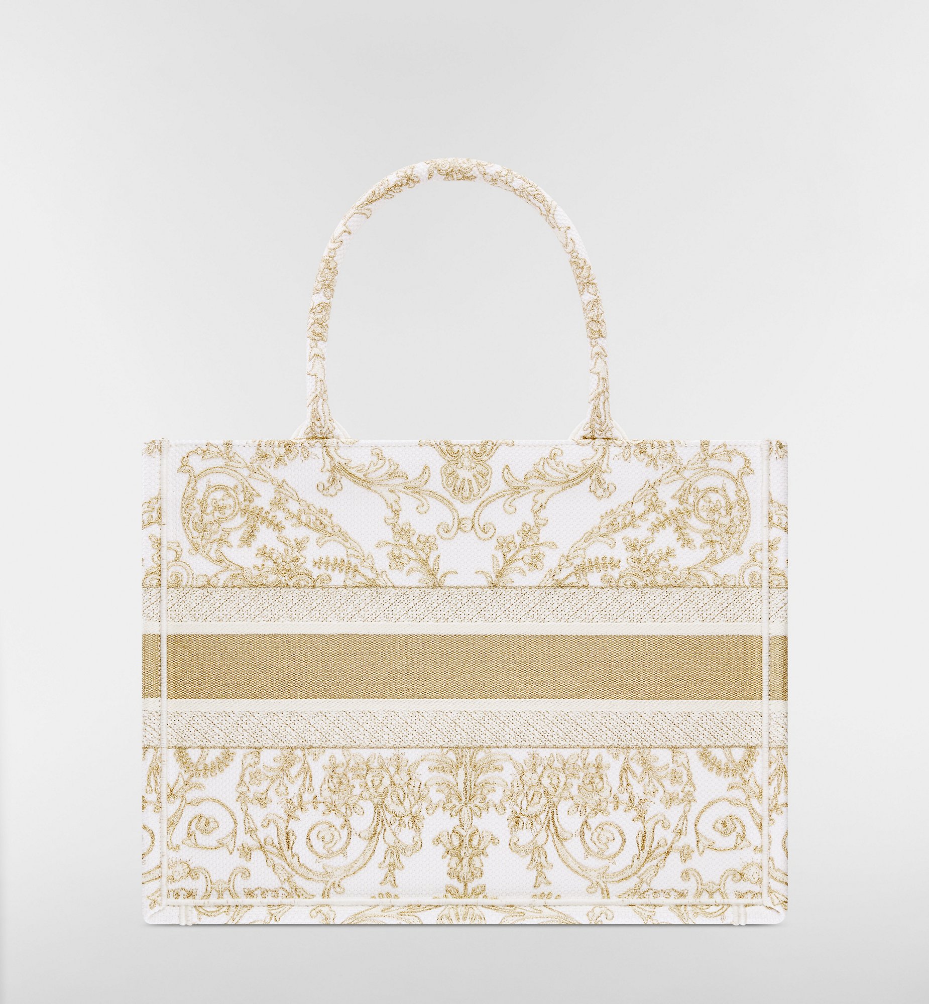 Medium Dior Book Tote Latte and Gold-Tone Dioresque Butterfly