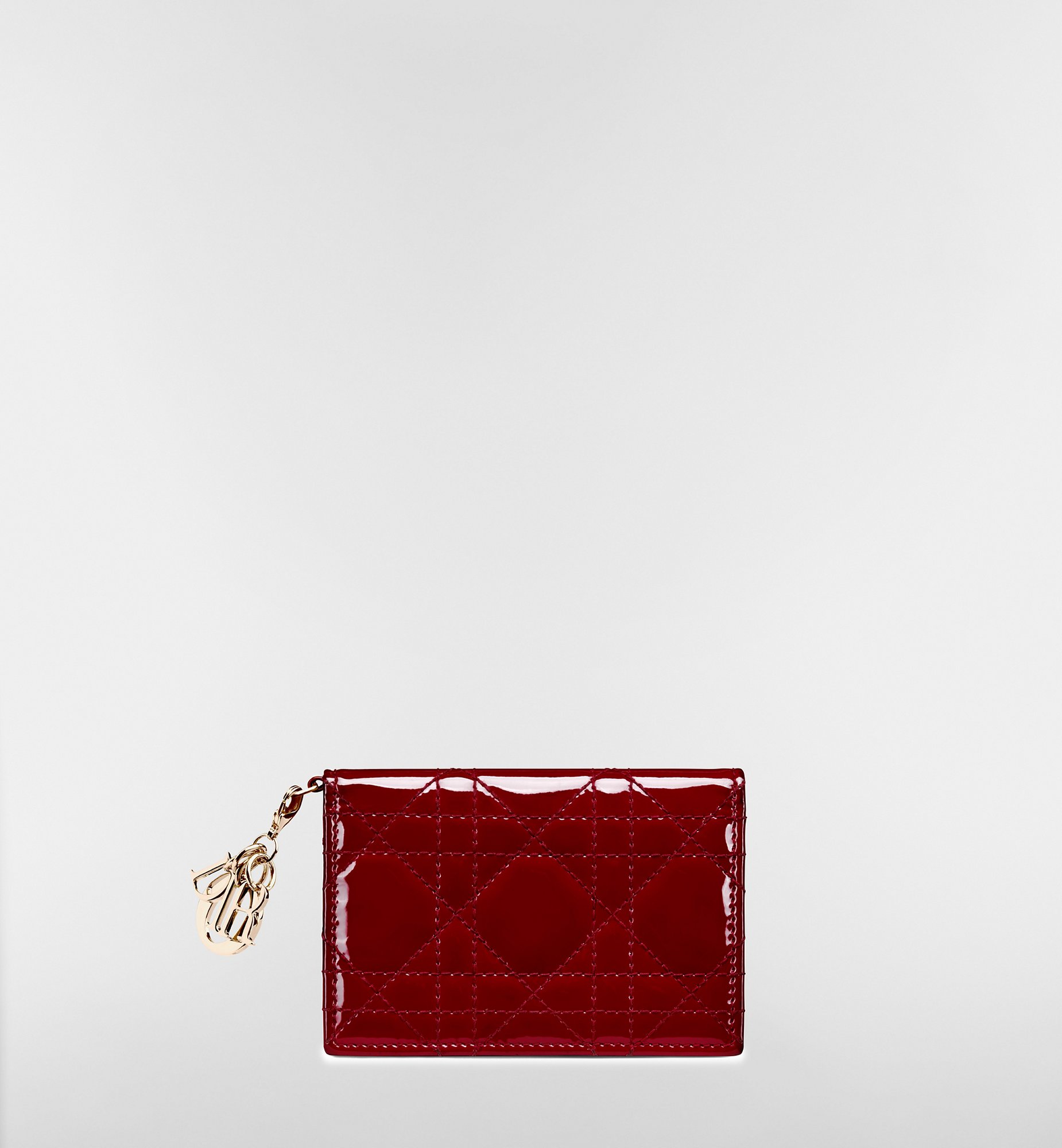 Lady Dior Bloom Card Holder Black Patent Cannage Calfskin | DIOR