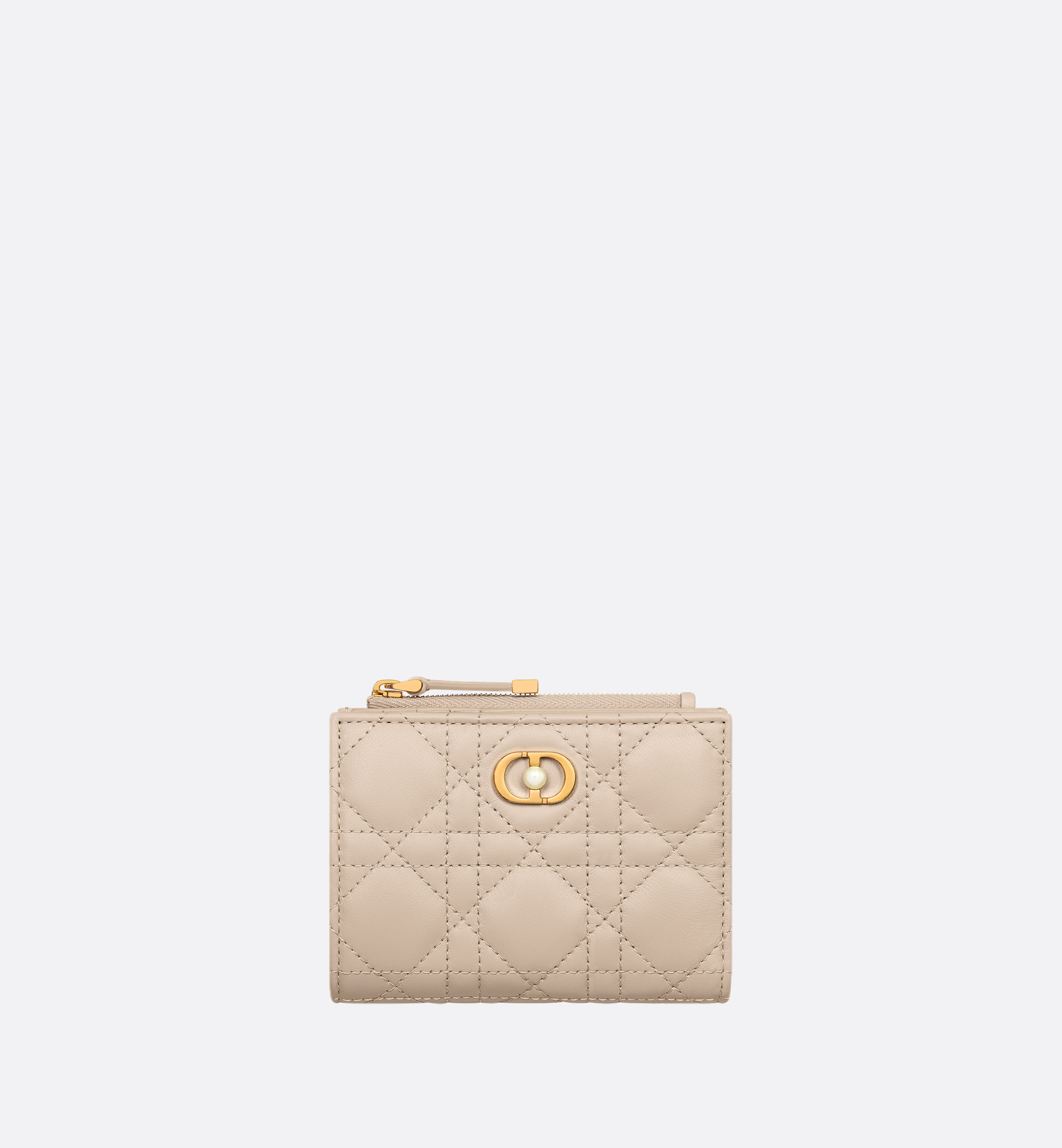 Dior Jolie Dahlia Wallet Powder Beige Cannage Lambskin | DIOR
