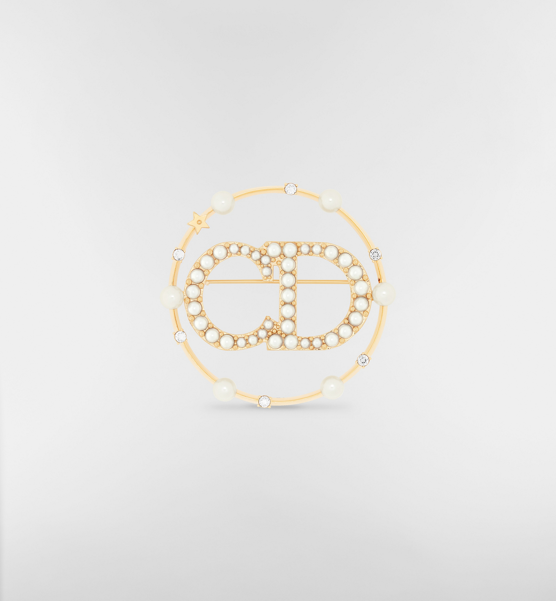 DIOR | Clair D Lune ブローチ メタル・レジンパール・クリスタル