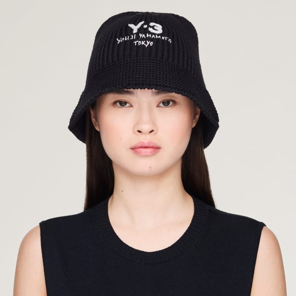 adidas Y-3 Heritage Knit Bucket Hat - Black | Free Shipping with