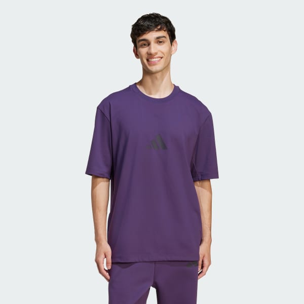 adidas Z.N.E. Loose-Fit Tee - Purple | Free Shipping with adiClub