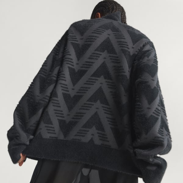 アディダス ニット ハーフジップ スウェットシャツ - ブラック