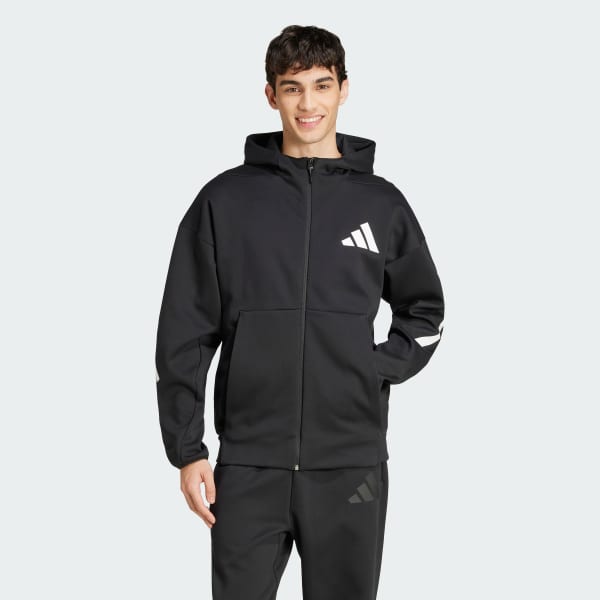 adidas Z.N.E. Full-Zip Hooded Track Jacket - Black | Free Shipping