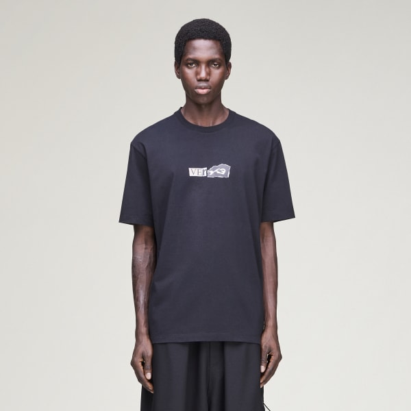 adidas Y-3 GFX SHORT SLEEVE TEE - Black | Free Shipping with adiClub