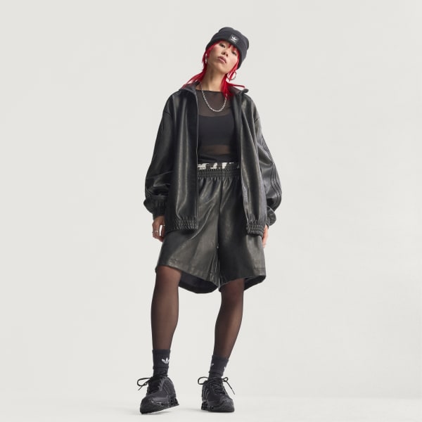 adidas Pleather Firebird Oversized Track jacket - Black | Free