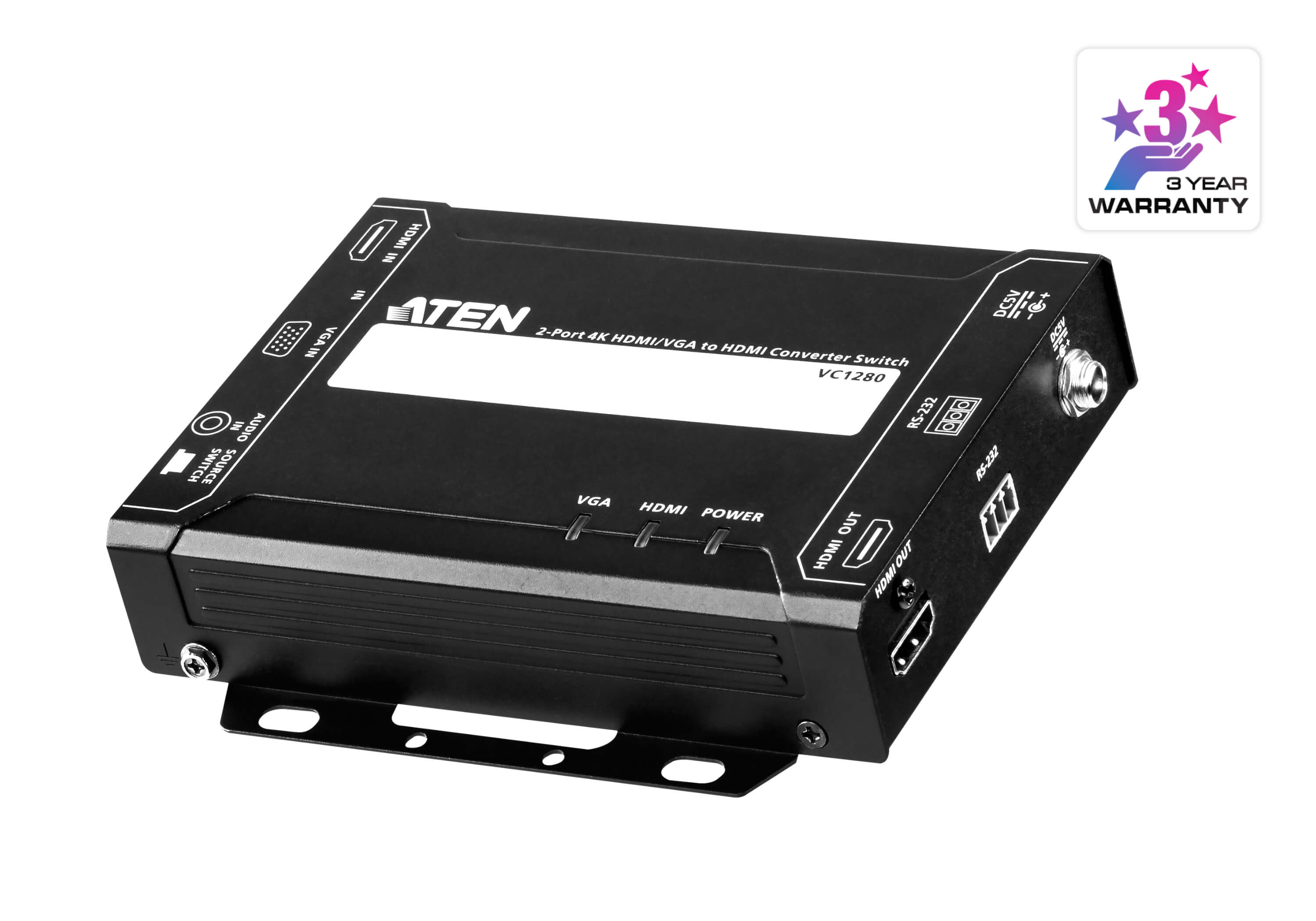 2-Port 4K HDMI/VGA to HDMI Converter Switch - VC1280, ATEN Video
