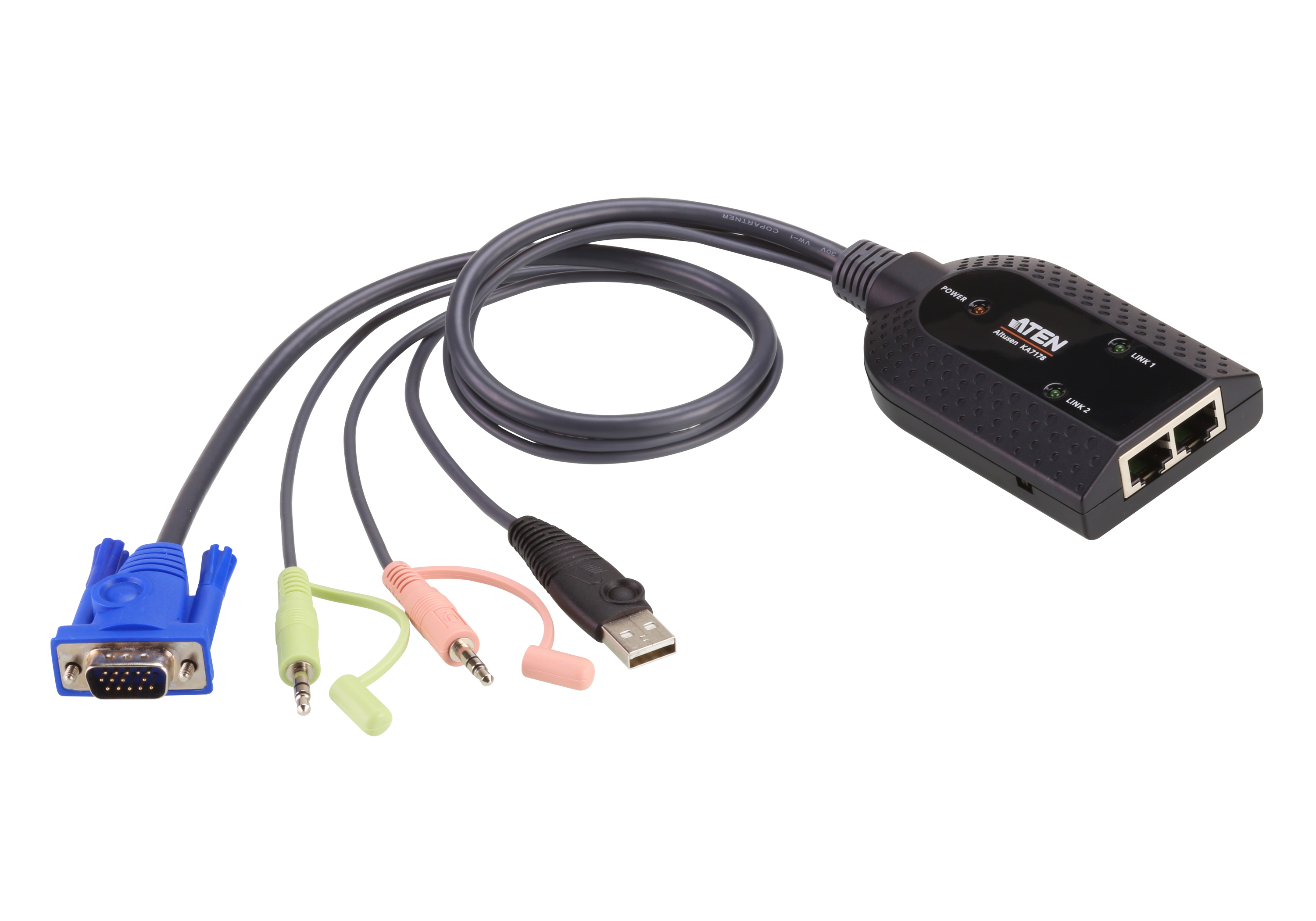 USB VGA/Audio Virtual Media KVM Adapter with Dual Output - KA7178