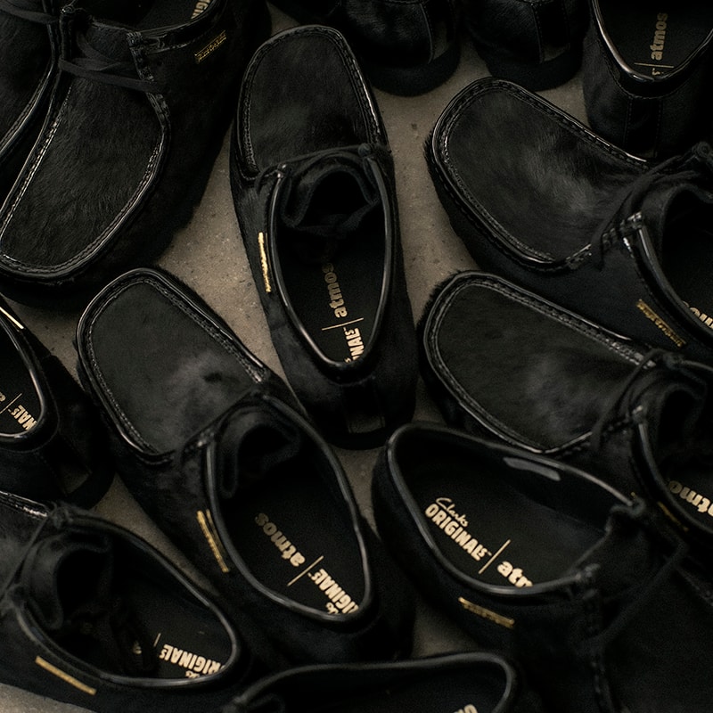 Clarks Wallabee Black Hair On BLACK EYE PATCH atmos | atmos