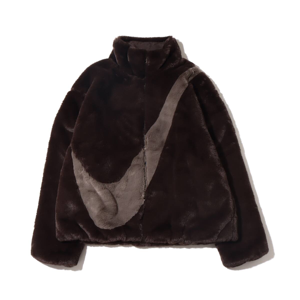 NIKE AS W NSW JKT FAUX FUR SWSH VELVET BROWN/CAVE STONE 21HO-I