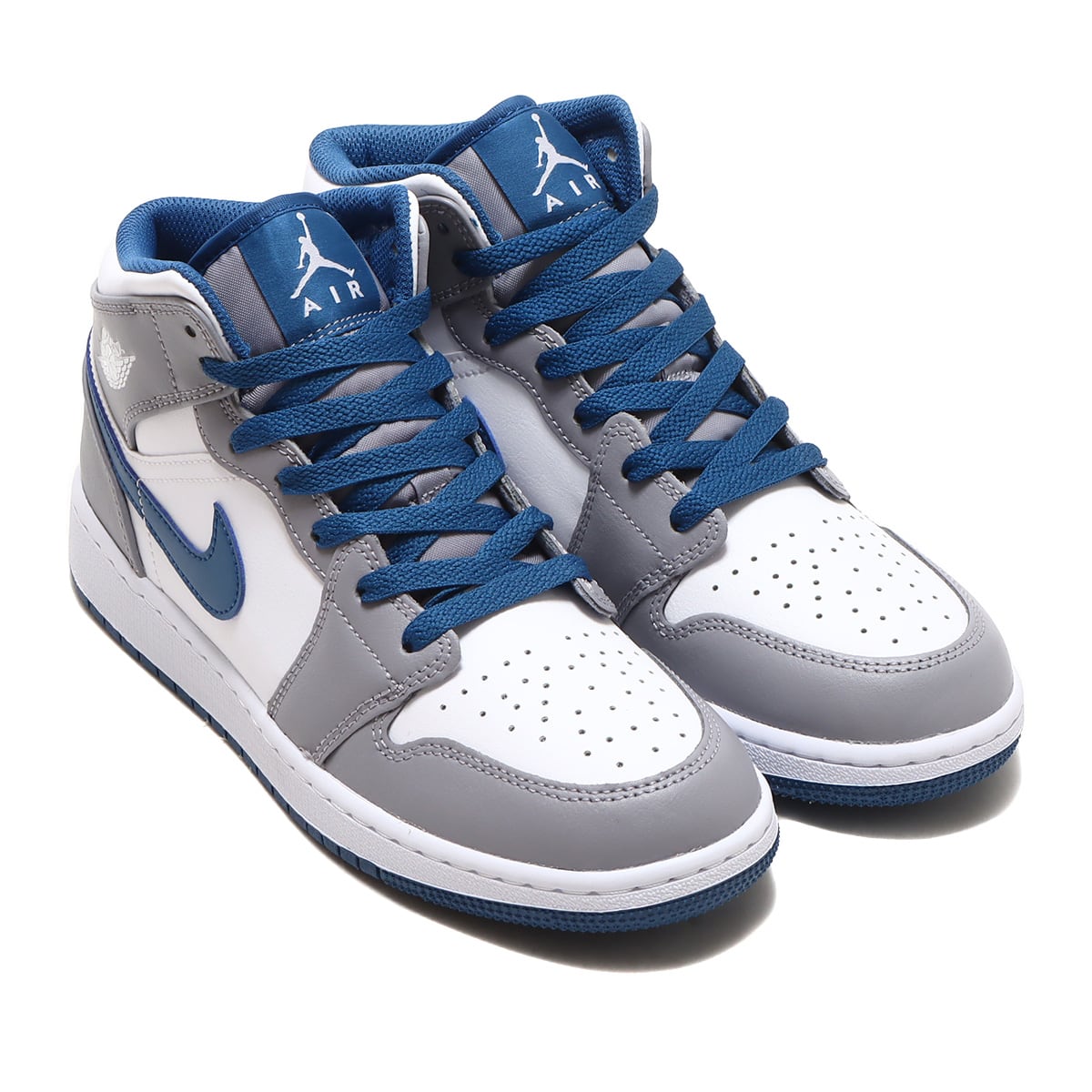 JORDAN BRAND AIR JORDAN 1 MID GS CEMENT GREY/WHITE-TRUE BLUE 23SP