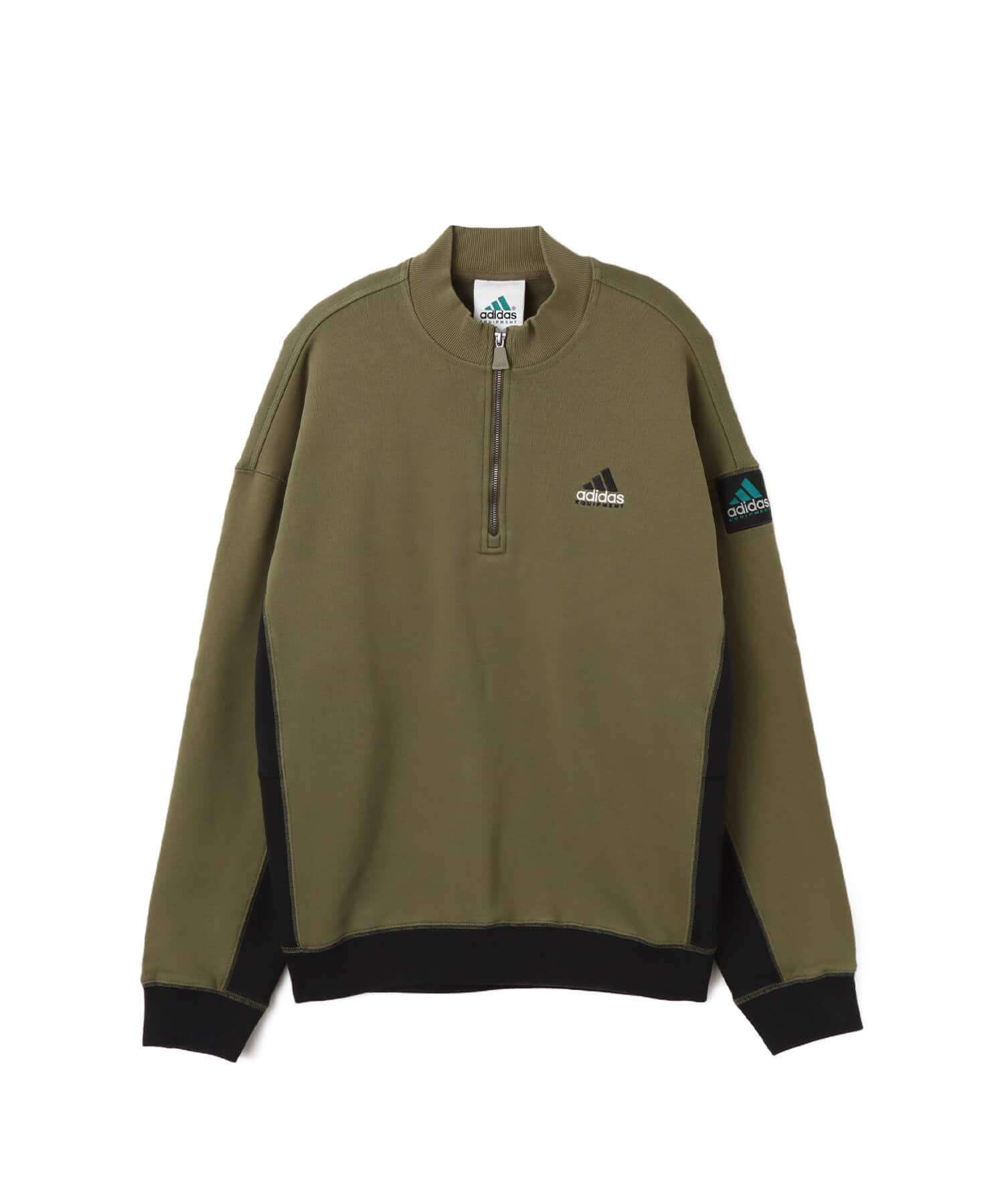 adidas EQUIPMENT BLOCKED HALF-ZIP フォーカスオリーブ/ブラック