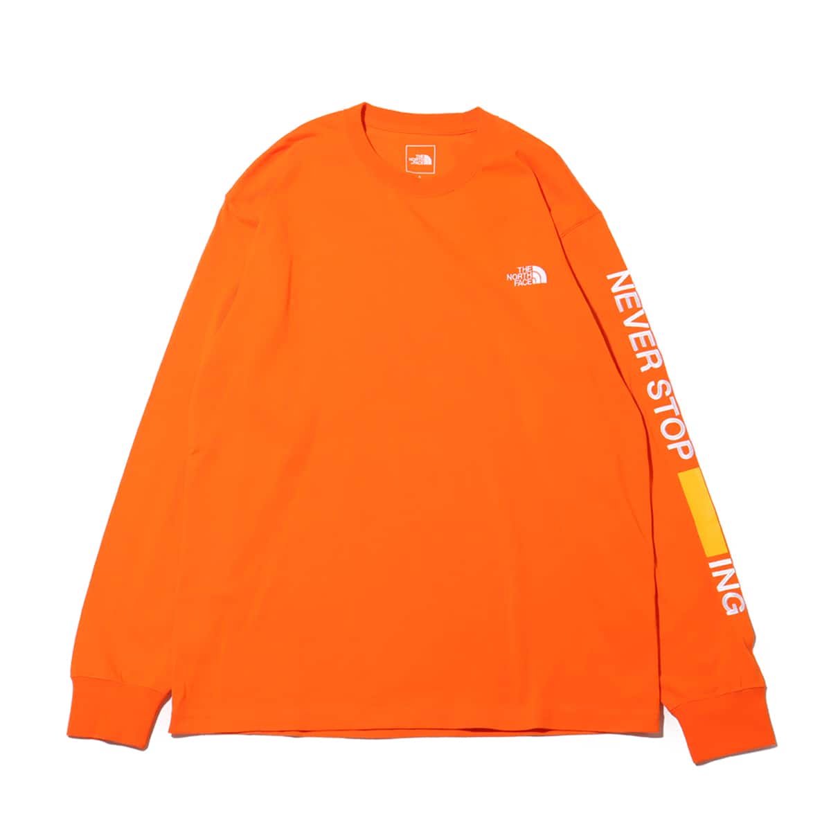 THE NORTH FACE L/S NEVER STOP ING Tee TNFオレンジ （ザ・ノース