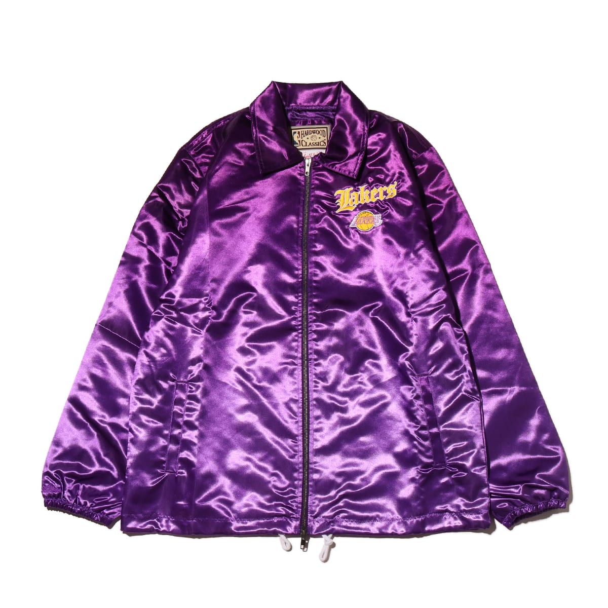 Mitchell & Ness Old English Satin Jacket LA.Lakers PURPLE 19HO-I
