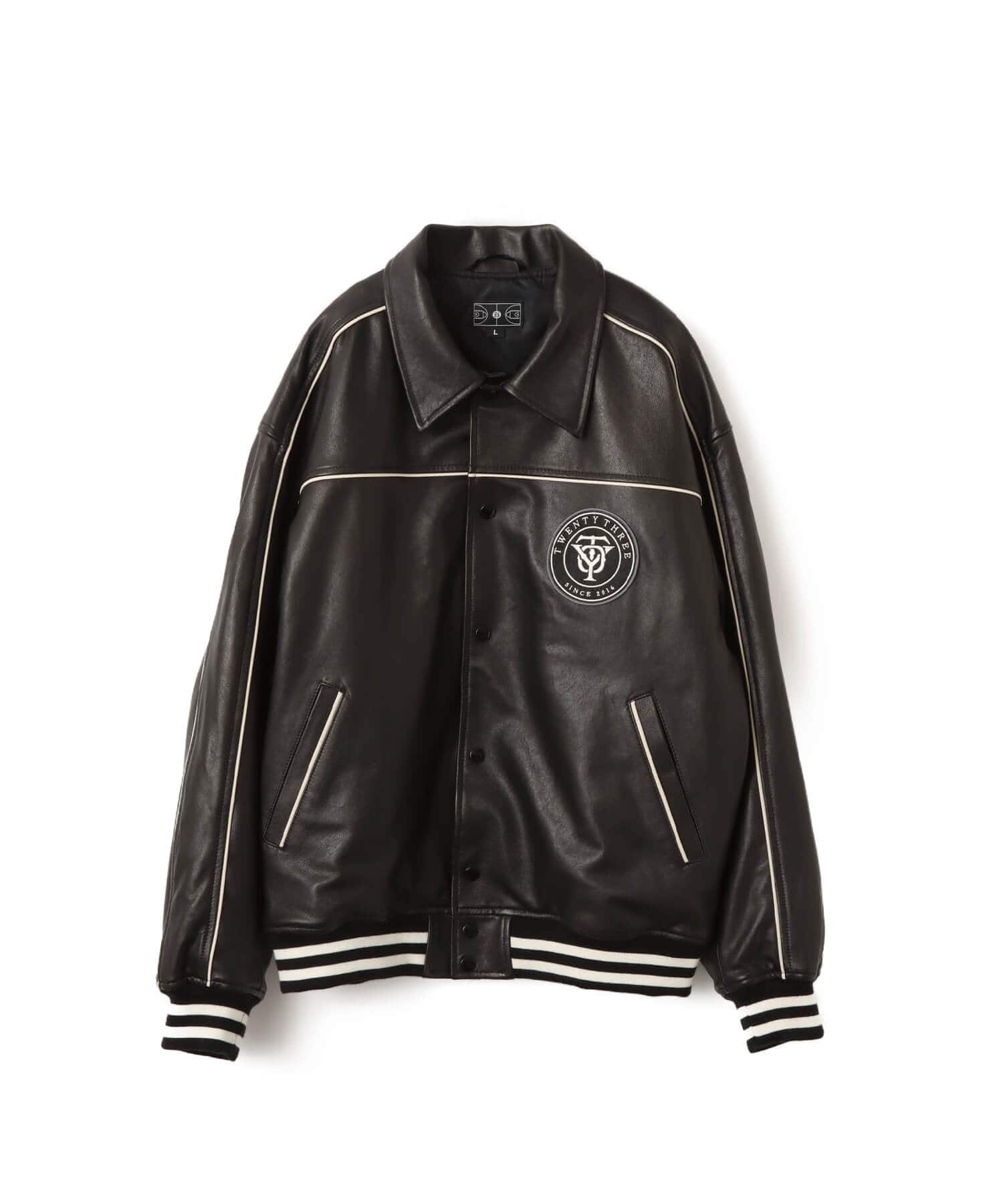 TOKYO 23 Leather Stadium Jacket BLACK（トウキョウ 23 レザー