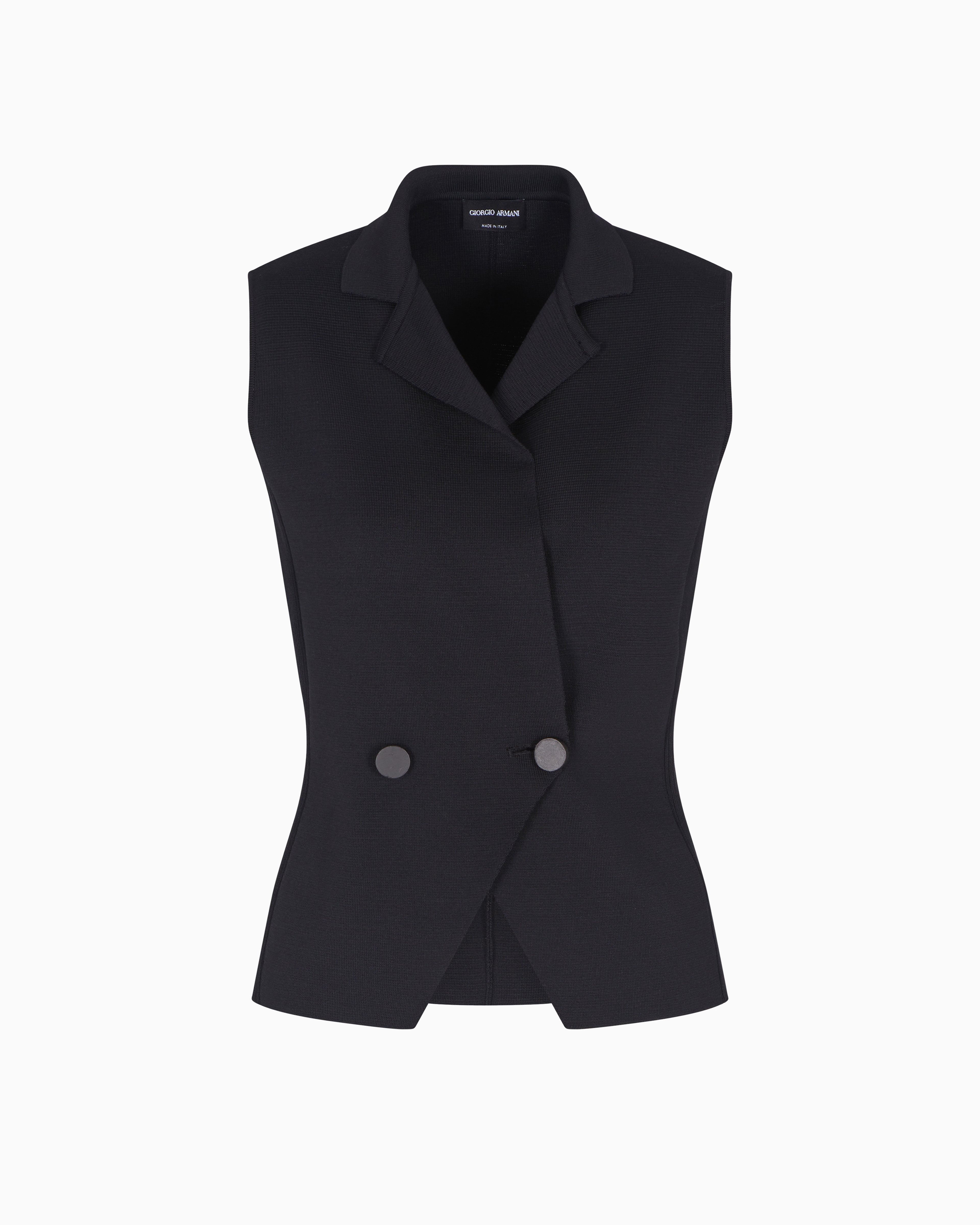 ジョルジオアルマーニGIRGIOARMANIベルベットジレ ベスト黒｜高級感