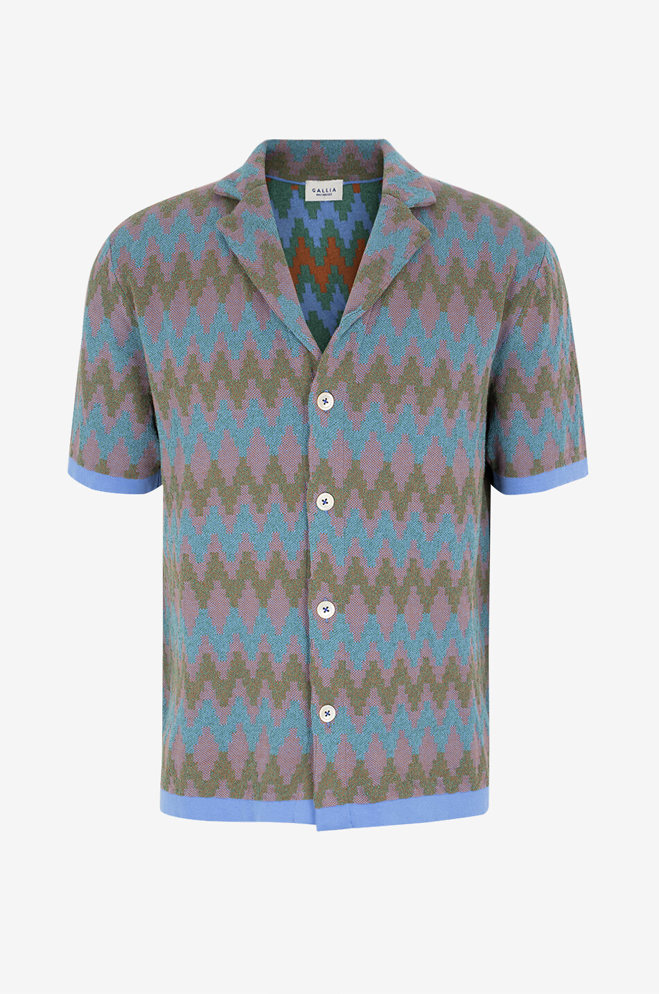 Kensit jacquard knit short-sleeved shirt - GALLIA KNIT PROJECT