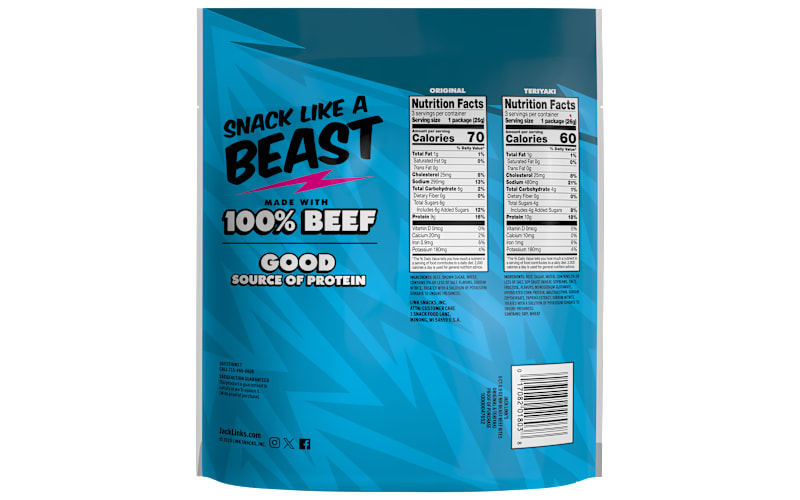 Jack Link's MrBeast Original and Teriyaki Beef Tender Bites