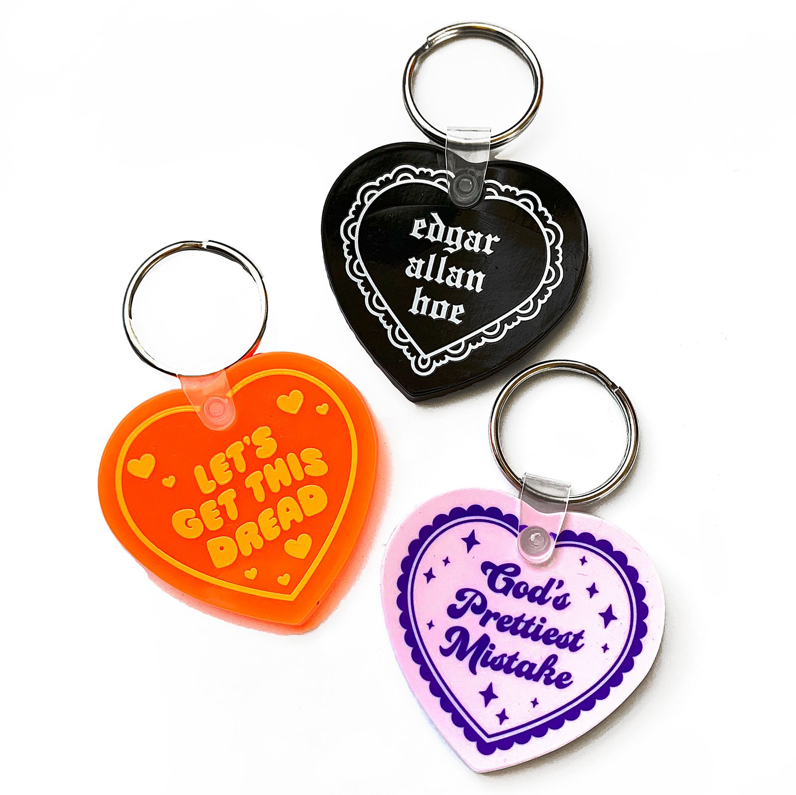 Let's Get This Dread Heart Keychain | krystan saint cat