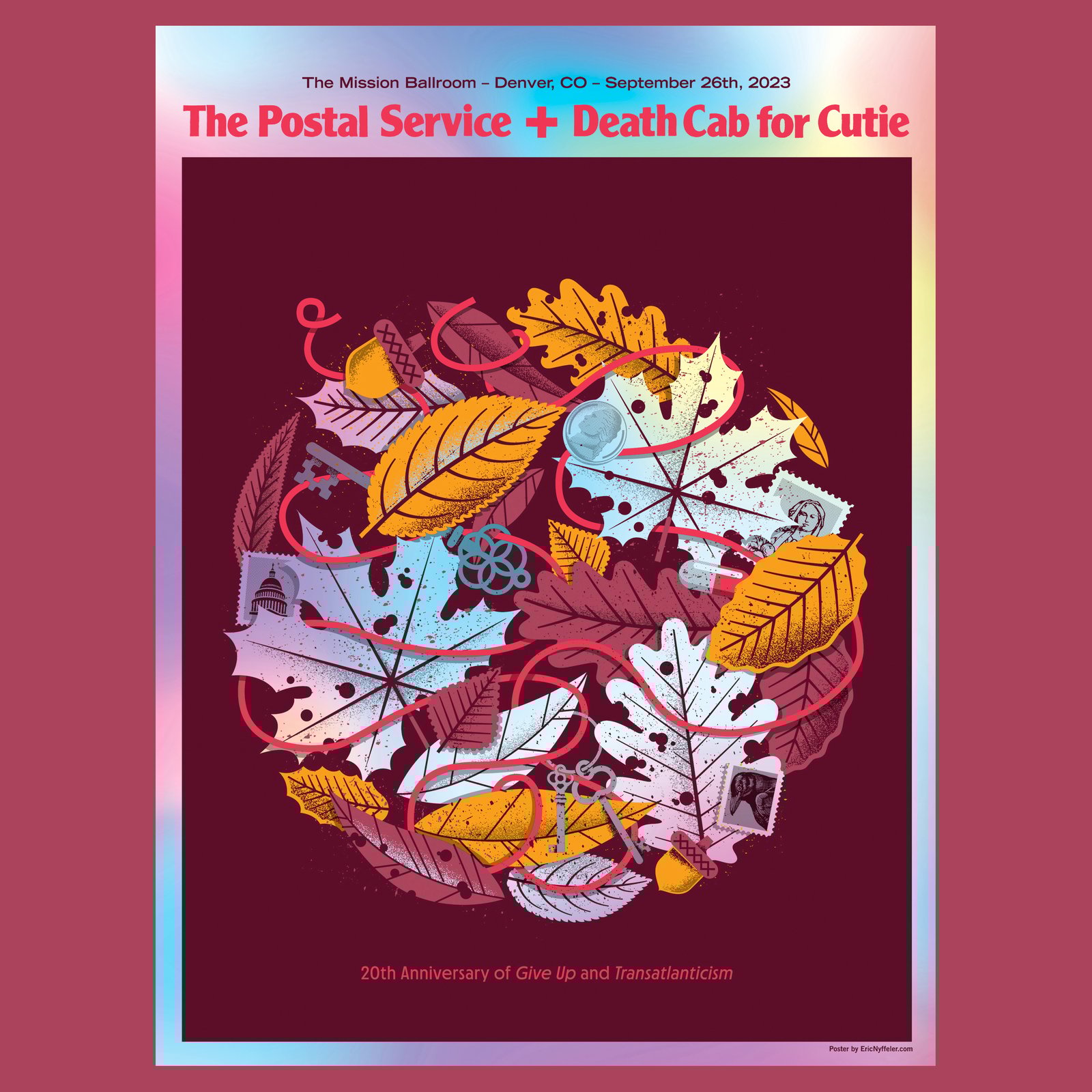 The Postal Service and Death Cab for Cutie gigposter - Denver
