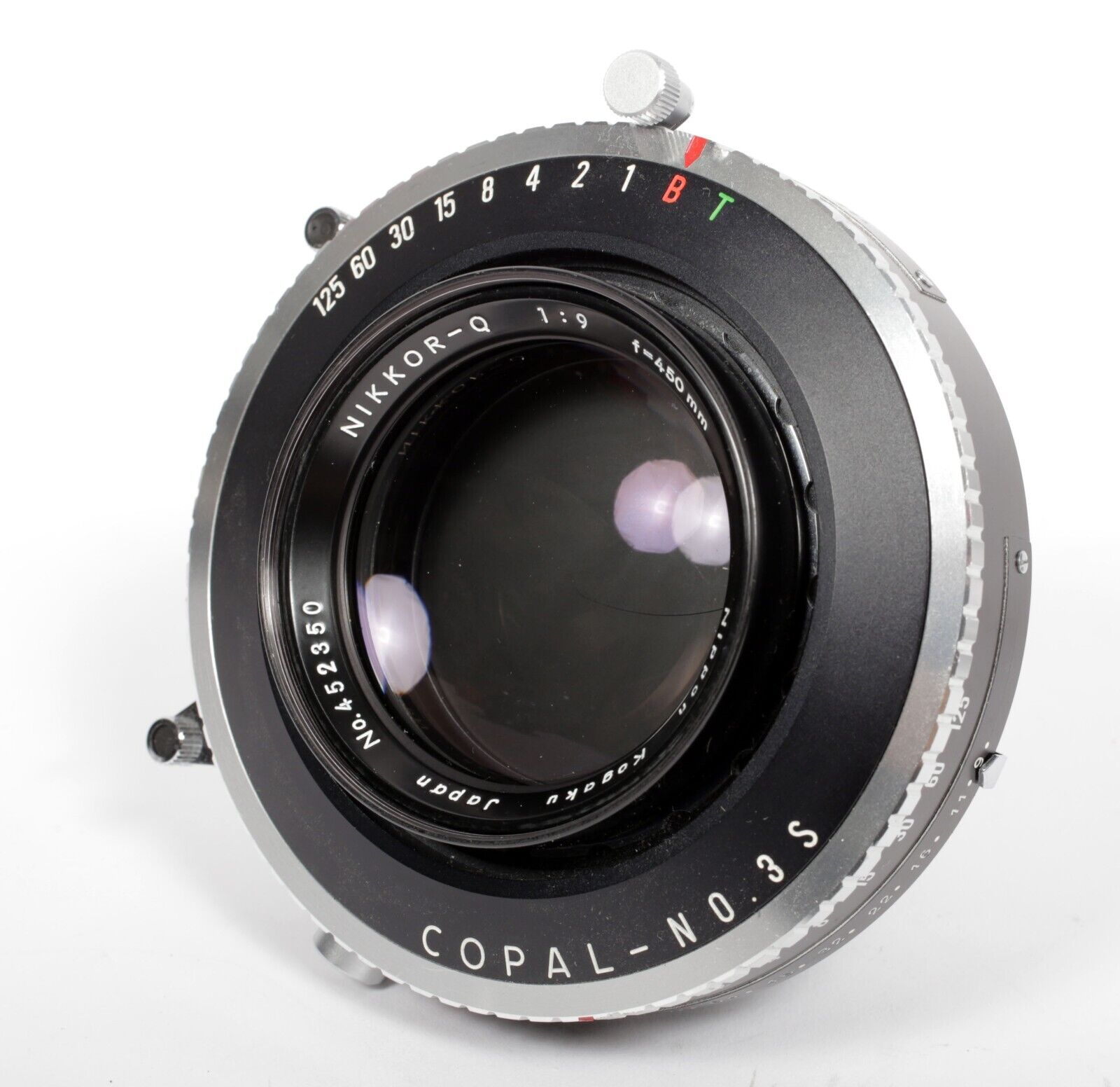 Nikon Nikkor Q 450mm F9 lens in Copal #3 shutter #8563 | CatLABS
