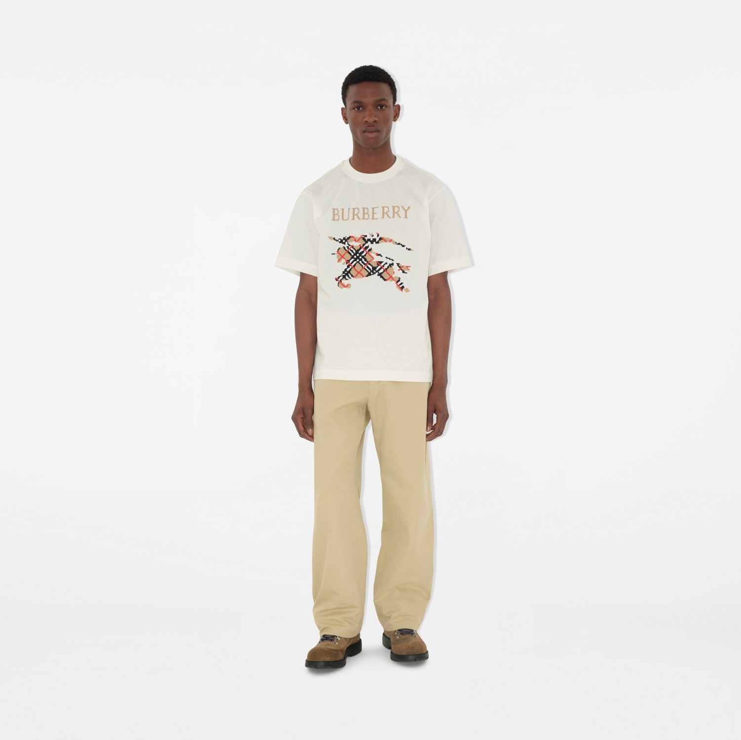 クロスステッチ EKD​ コットンTシャツ (チョークホワイト) - メンズ