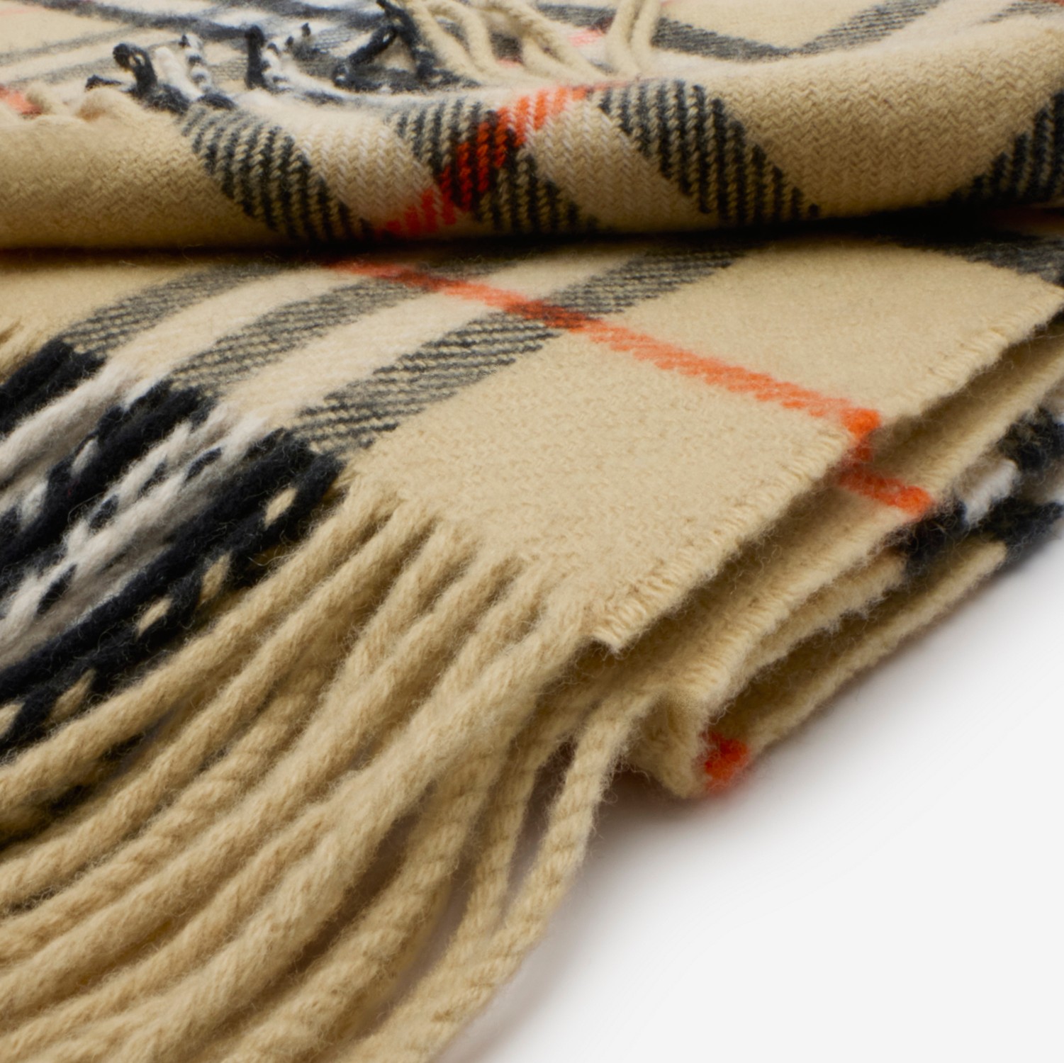 チェック・ウールカシミア・ブランケット (サンド) | Burberry®公式サイト