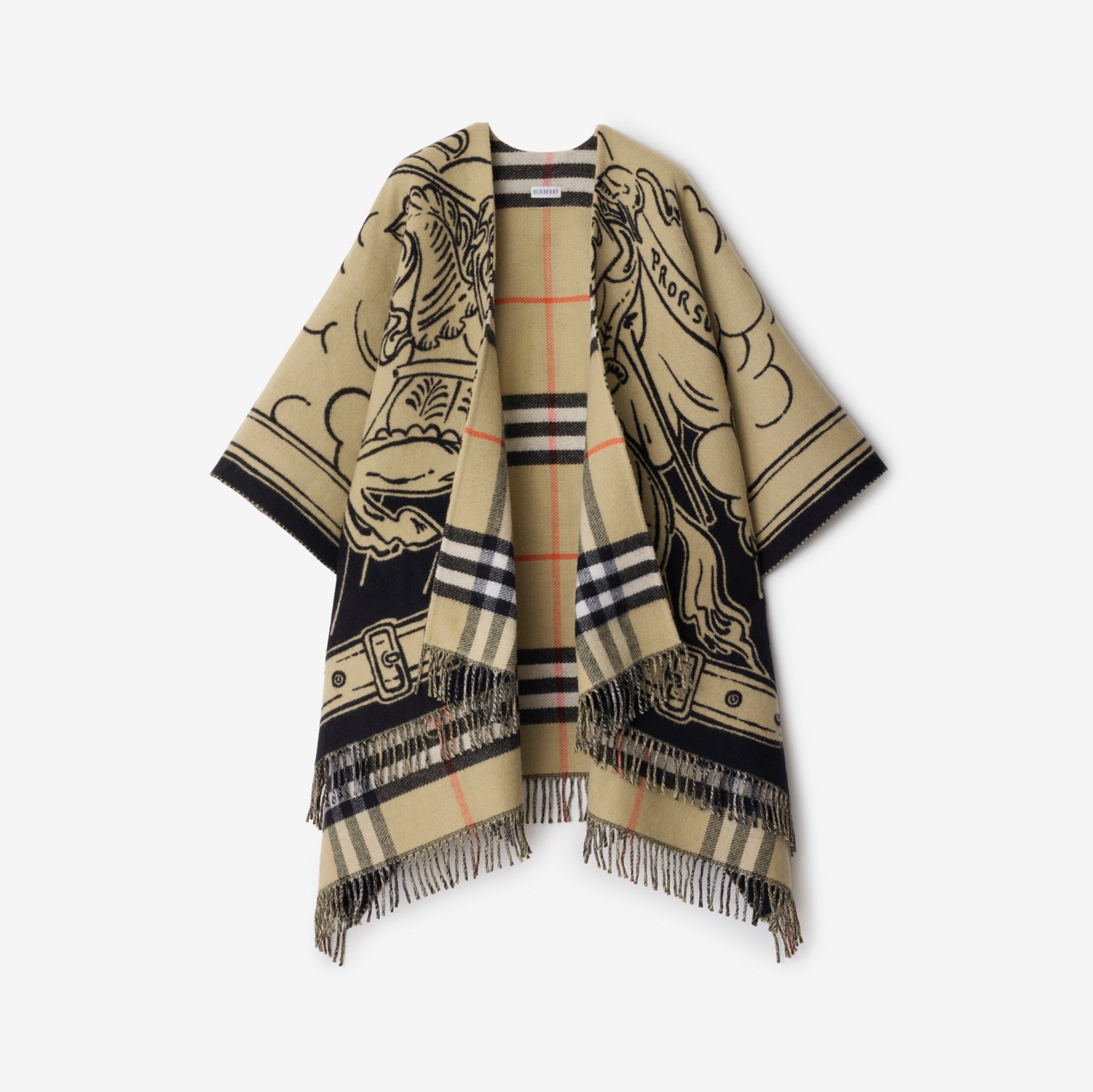 ストーミーナイト ウールケープ (サンド) | Burberry®公式サイト