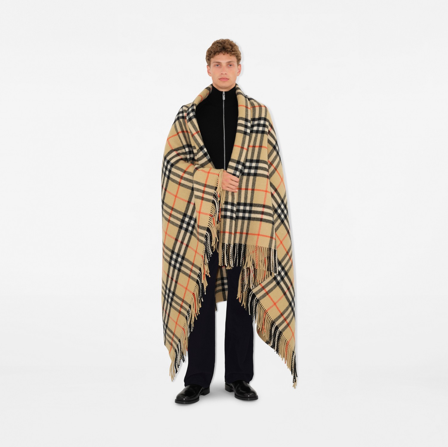 チェック・ウールカシミア・ブランケット (サンド) | Burberry®公式サイト