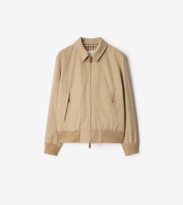 ギャバジン ハリントンジャケット (ハニーベージュ) - メンズ