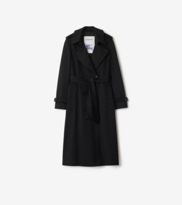 ロング カシミア ケンジントン トレンチコート (ブラック