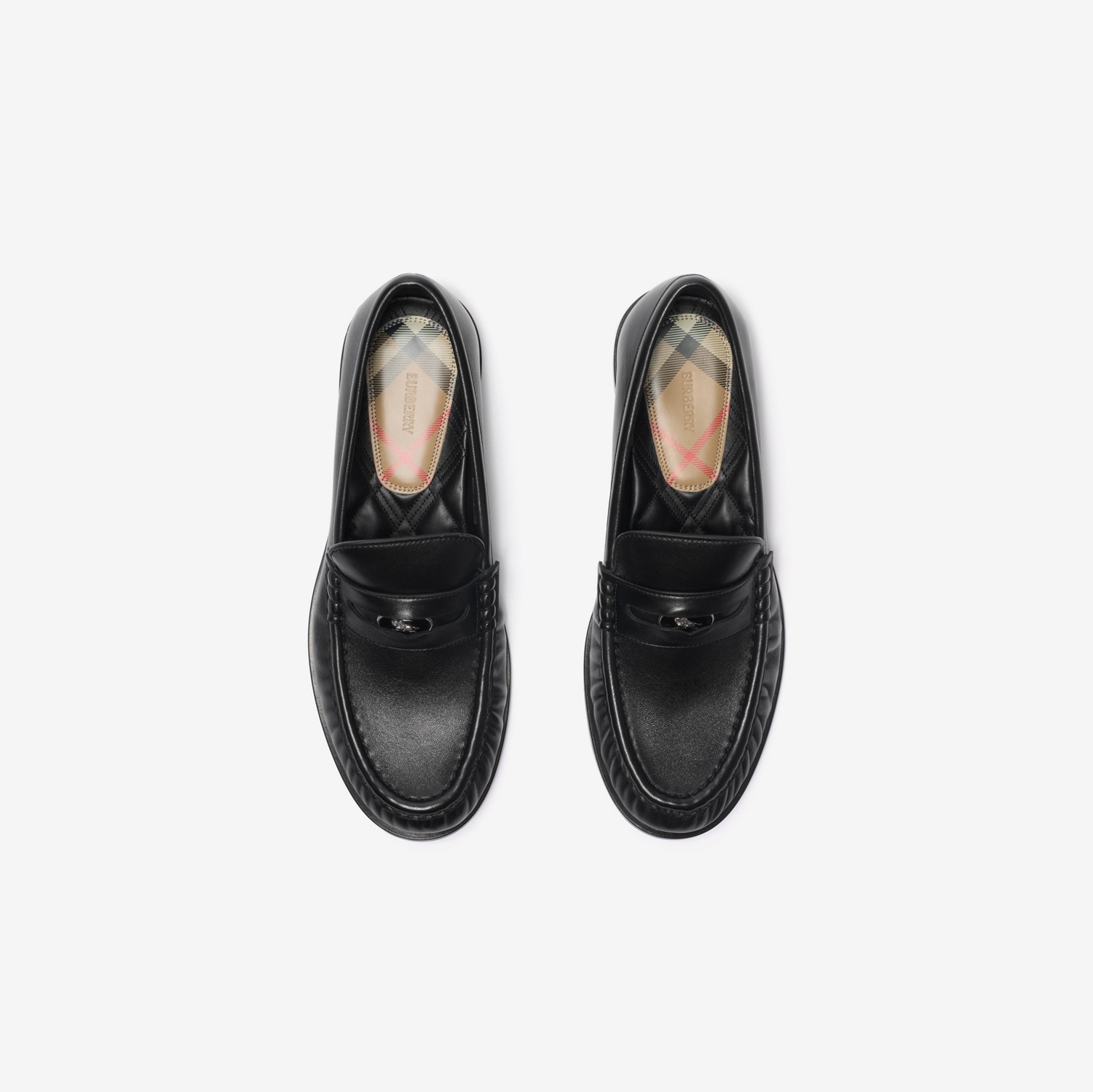 Leather Cadet Loafers in Black - Men | Burberry® Official
