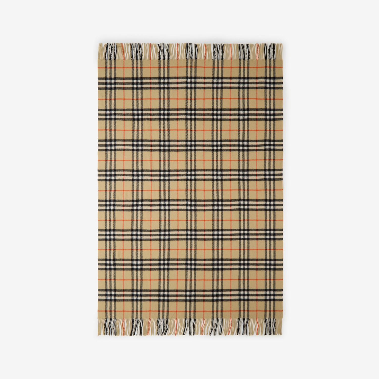 チェック・ウールカシミア・ブランケット (サンド) | Burberry®公式サイト