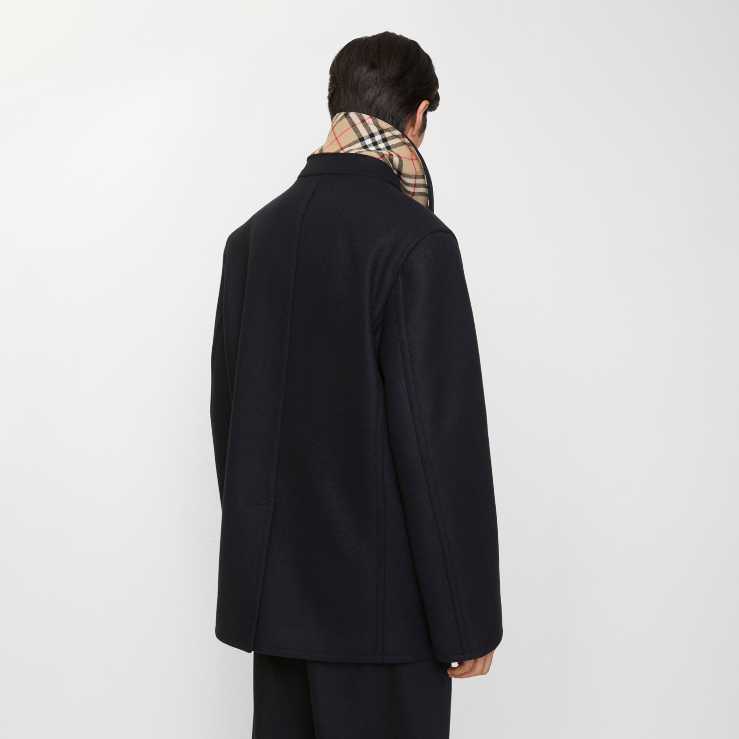 ウール ピーコート (ネイビー) - メンズ, ウール | Burberry®公式サイト