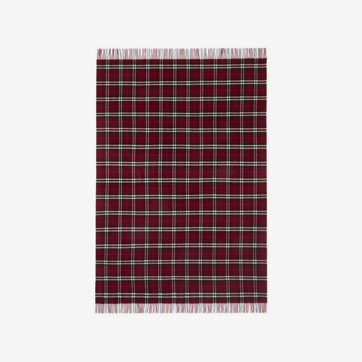 チェック カシミア ブランケット (オックスブラッドレッド) | Burberry