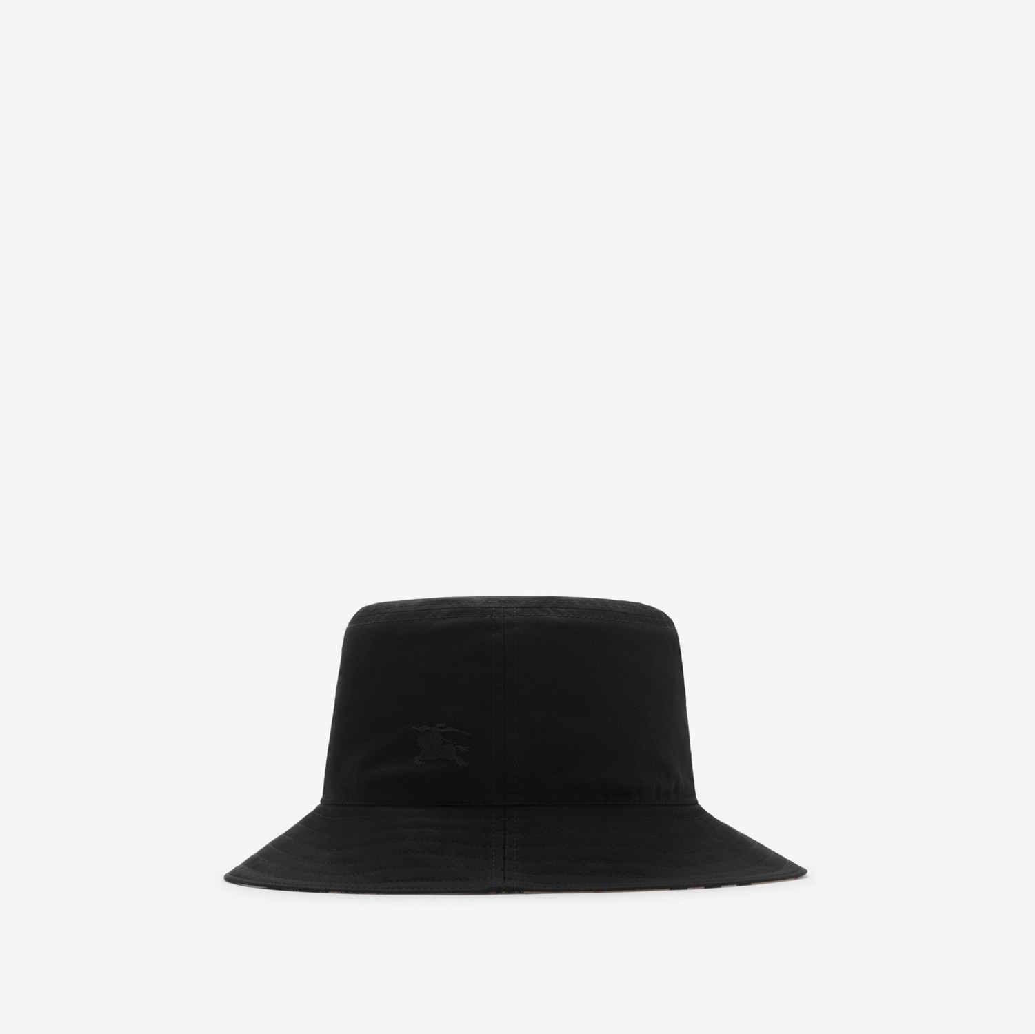 リバーシブル ギャバジン バケットハット (ブラック／サンドベージュ