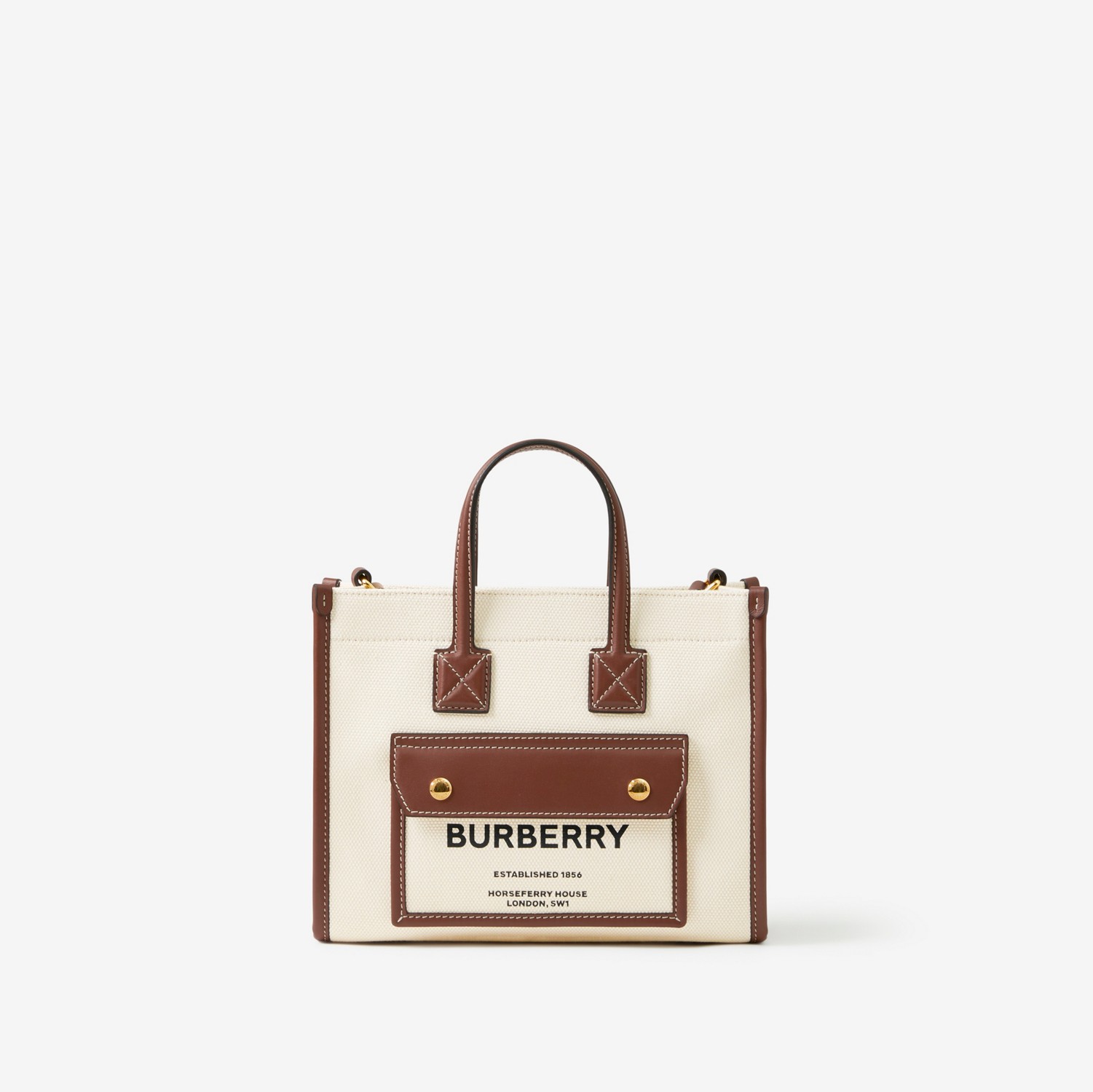 Mini Freya Tote in Natural/tan - Women, Canvas | Burberry® Official