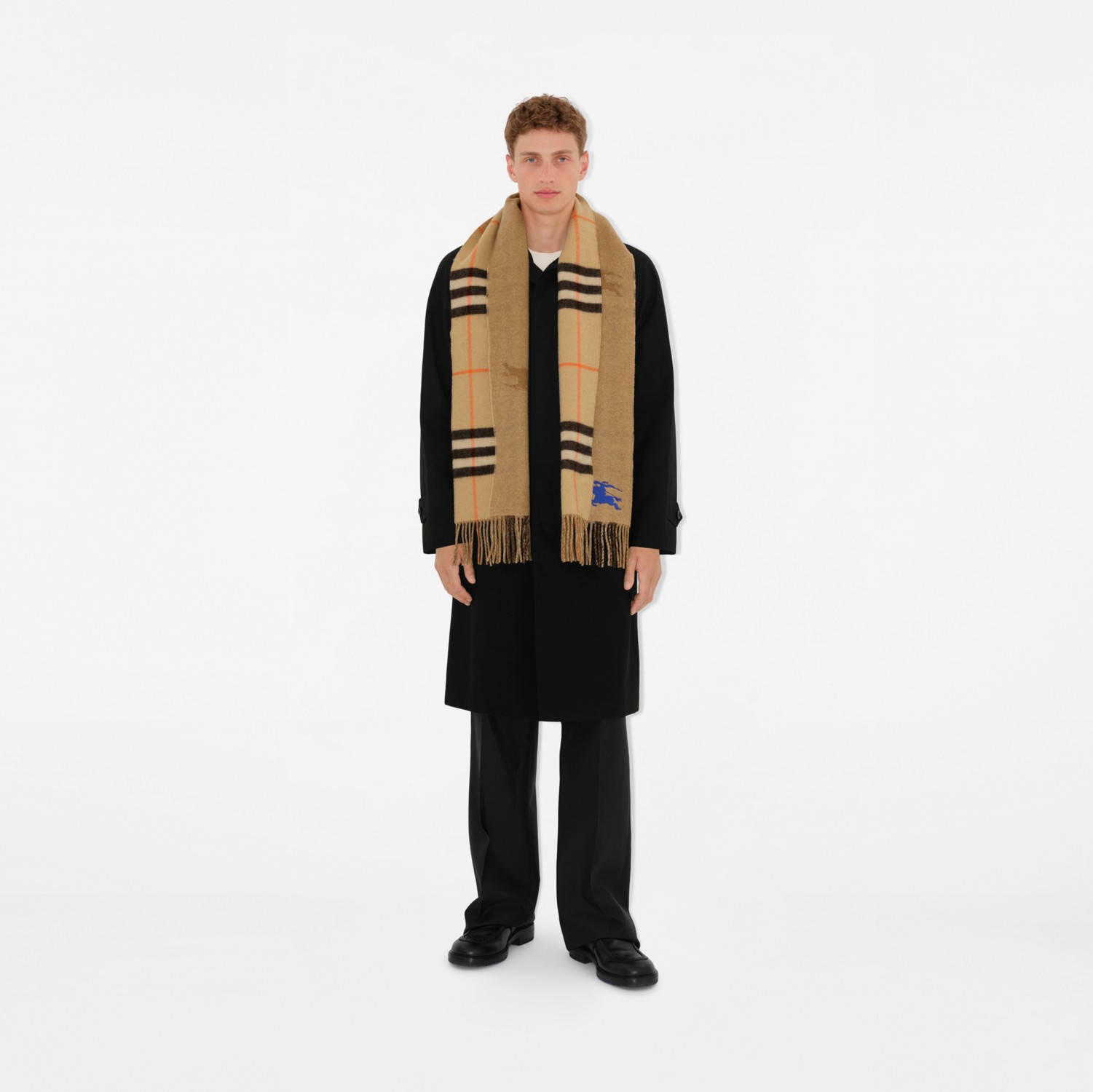 リバーシブル EKD チェック カシミアスカーフ (サンド) | Burberry