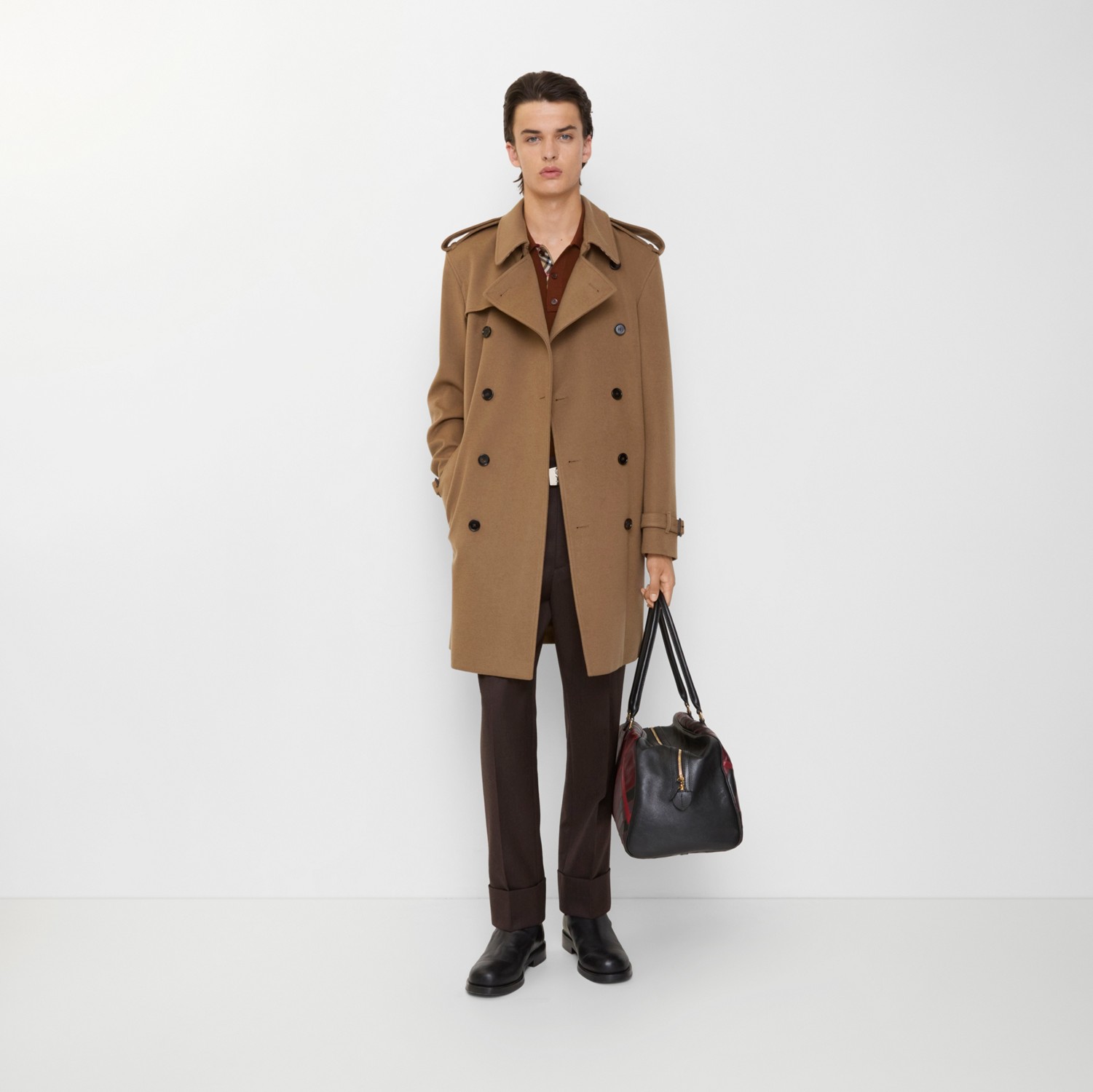 Mid-length Cashmere Trench Coat in Camel - Men | Burberry® Official