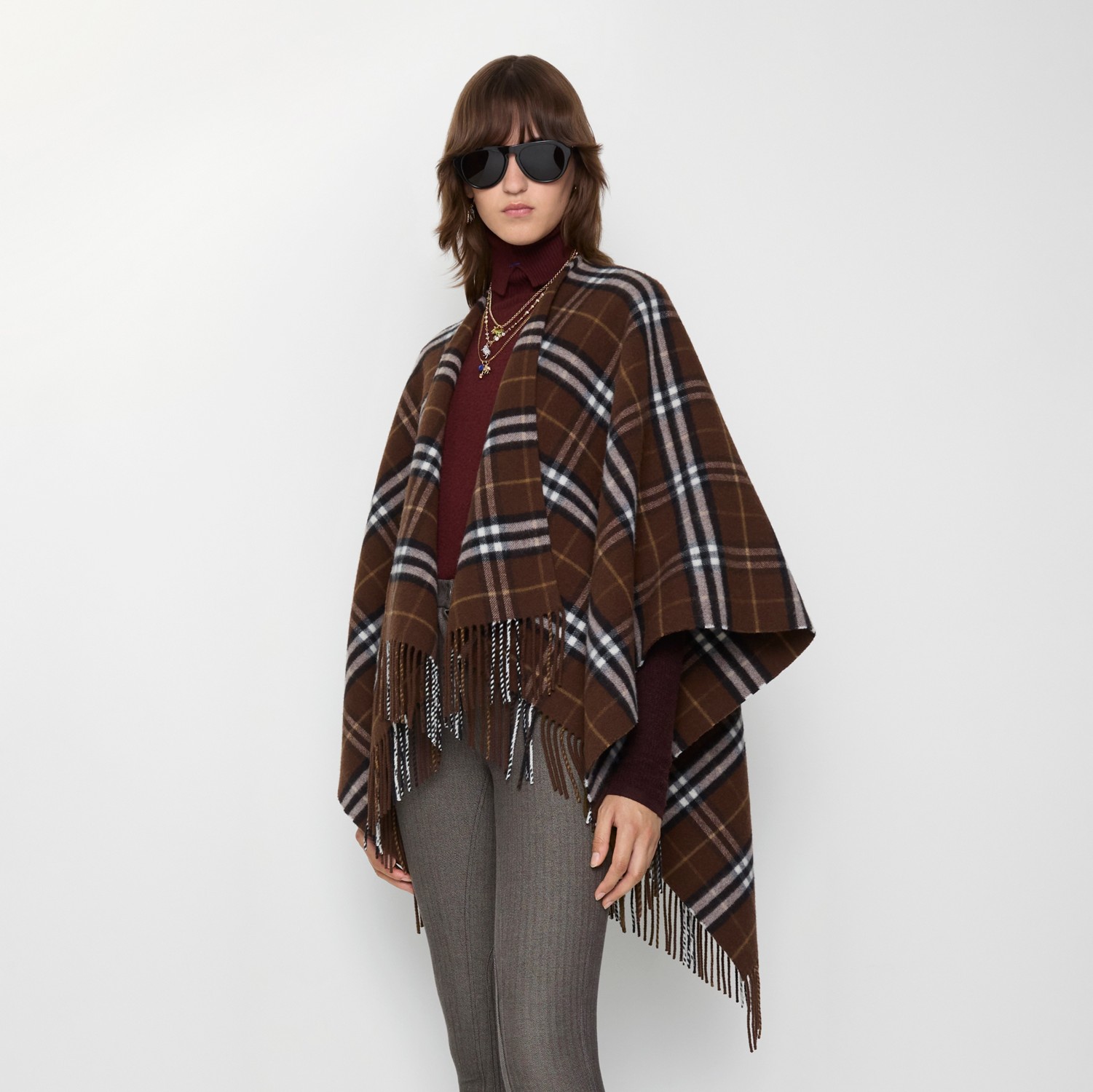 チェック ウールカシミア ケープ (トリークル) | Burberry®公式サイト