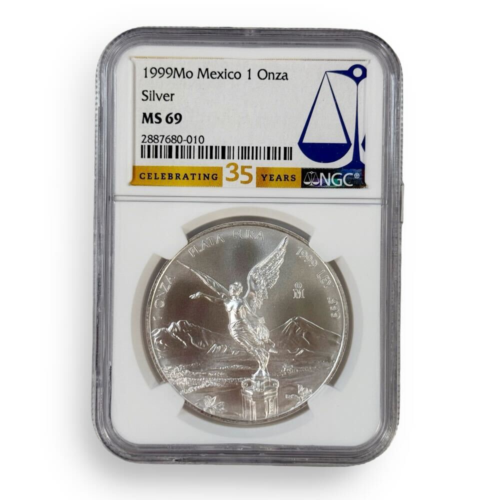 Certified 1999 1oz Mexican Silver Libertad Uncirculated MS69 NGC