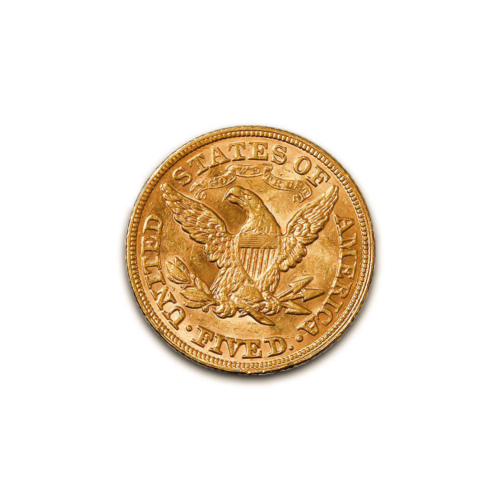 $5 Gold Liberty 1880 XF - Golden Eagle Coins