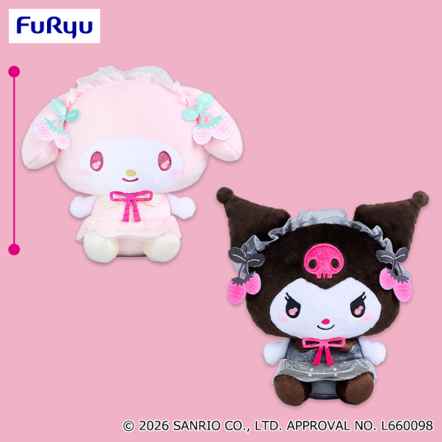 マイメロディ・クロミ しろいちごくろいちごBIGぬいぐるみが登場予定