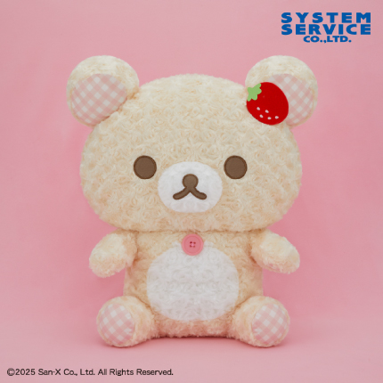 リラックマ パリのいちご ローズチェックぬいぐるみXL プレミアム
